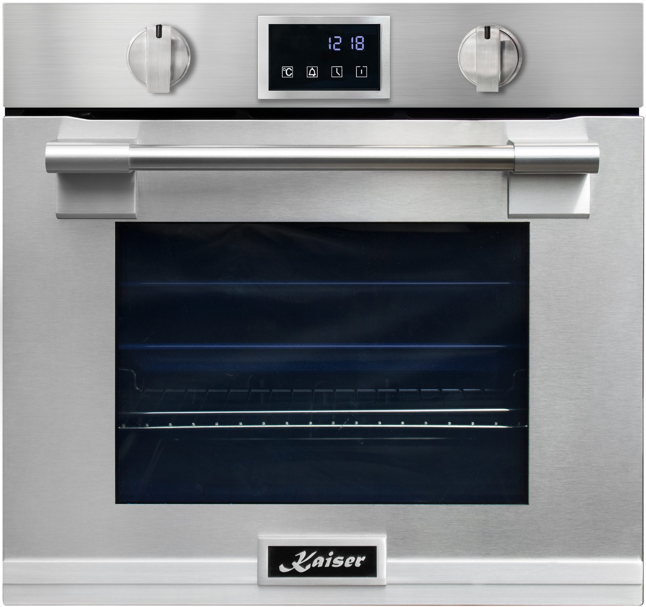 Kaiser Küchengeräte Einbaubackofen XXL Einbau-Backofen 86L, mit Pyrolyse & AirFry, Touchdisplay, Drehknebel, 11 Funktionen, Edelstahl mit Anti-Touch-Effekt EH 6339+5 Jahres garantie, mit 1-fach-Teleskopauszug