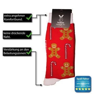 TwoSocks Freizeitsocken Lustige Weihnachtssocken 3 Paar Weihnachtsmann Socken, Einheitsgröße (3 Paar) 3er-Pack