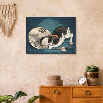 Posterlounge Forex-Bild Kobayashi Kiyochika, Katze und Lampion, Malerei