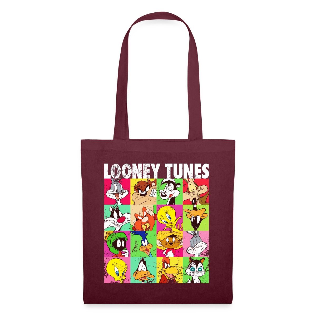 Henkeltasche Looney Tunes Charaktere Kachel Stoffbeutel