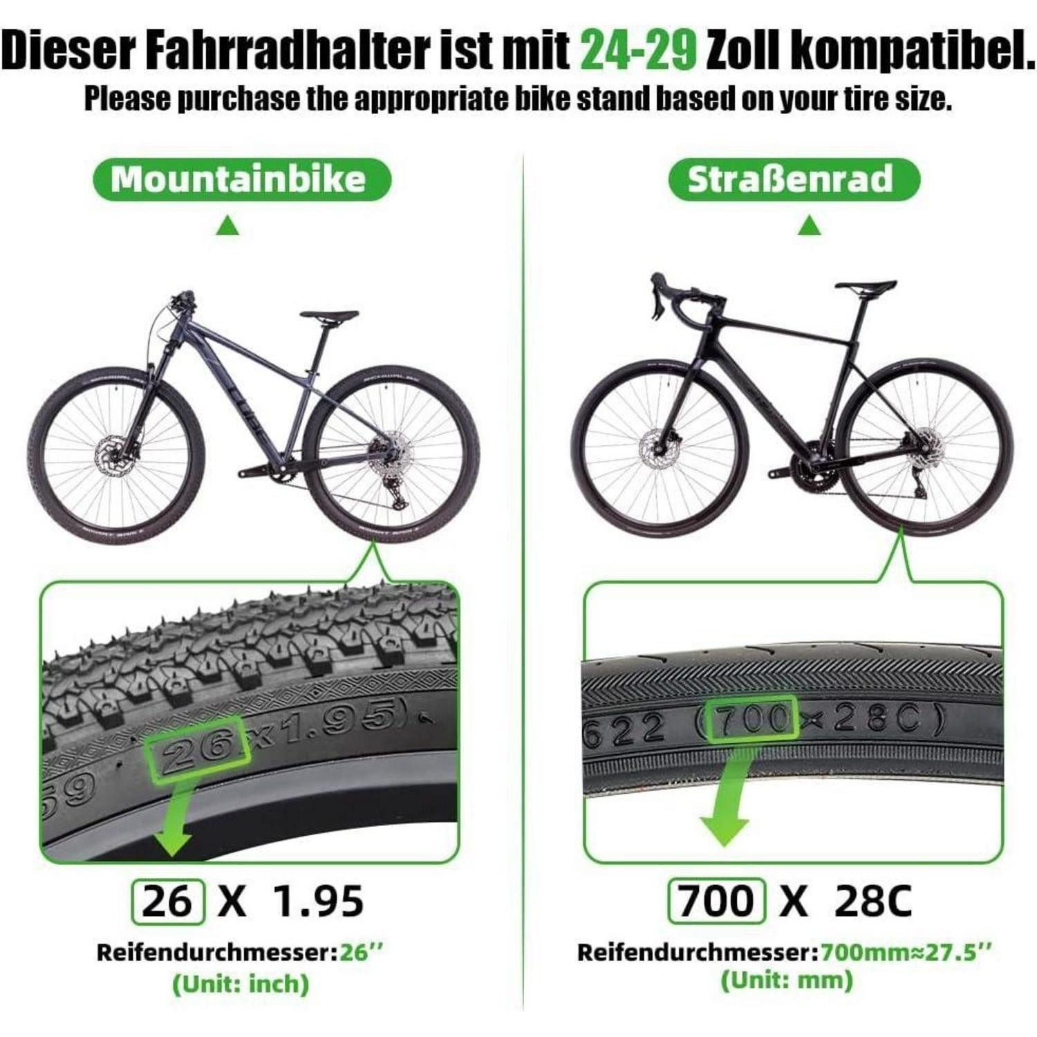 LuxusKollektion Fahrrad-Seitenständer Fahrradständer Aluminiumlegierung Seitenständer Universal 26-29 Zoll