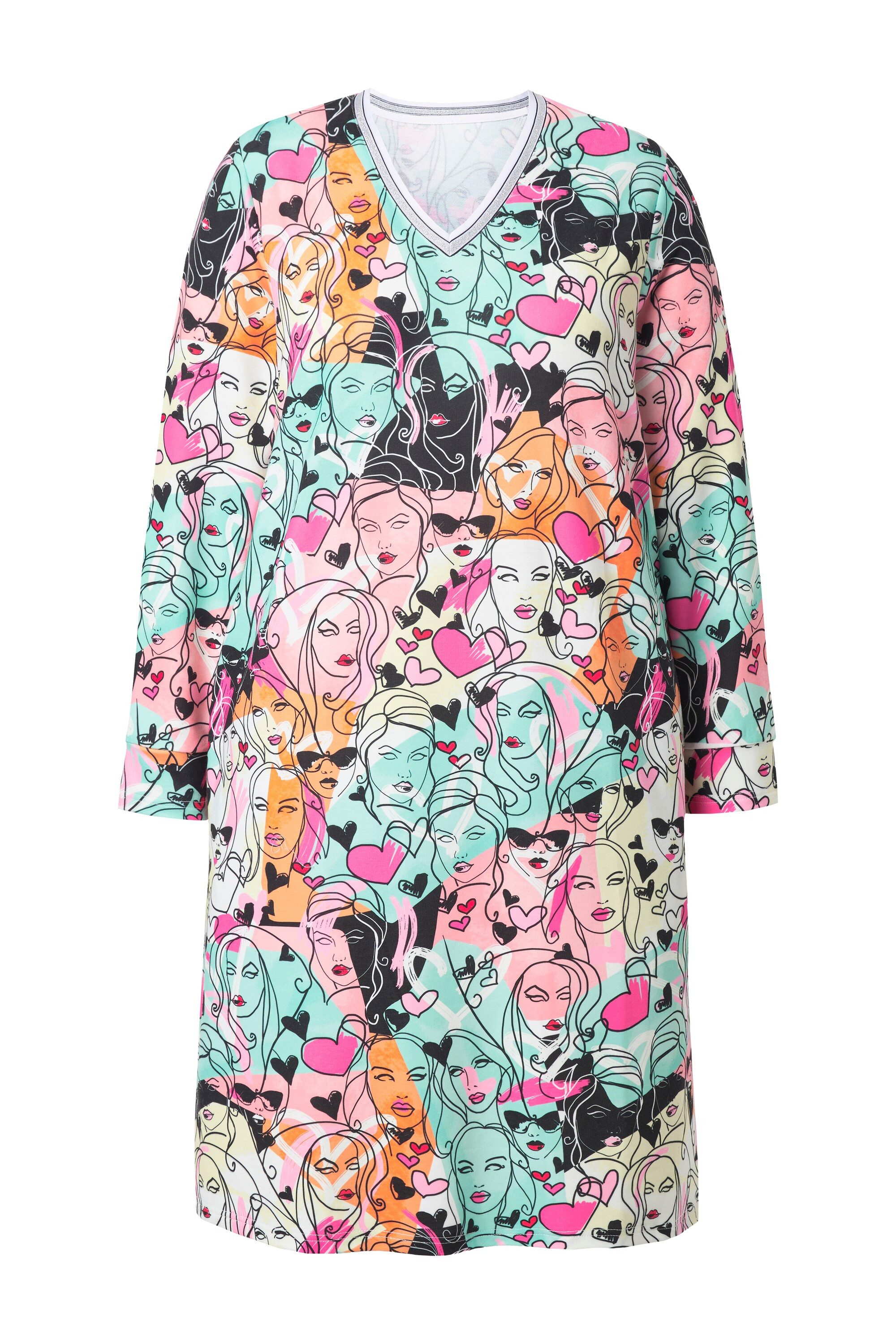 MIAMODA Jerseykleid Sweatkleid A-Linie Alloverpint Langarm günstig online kaufen