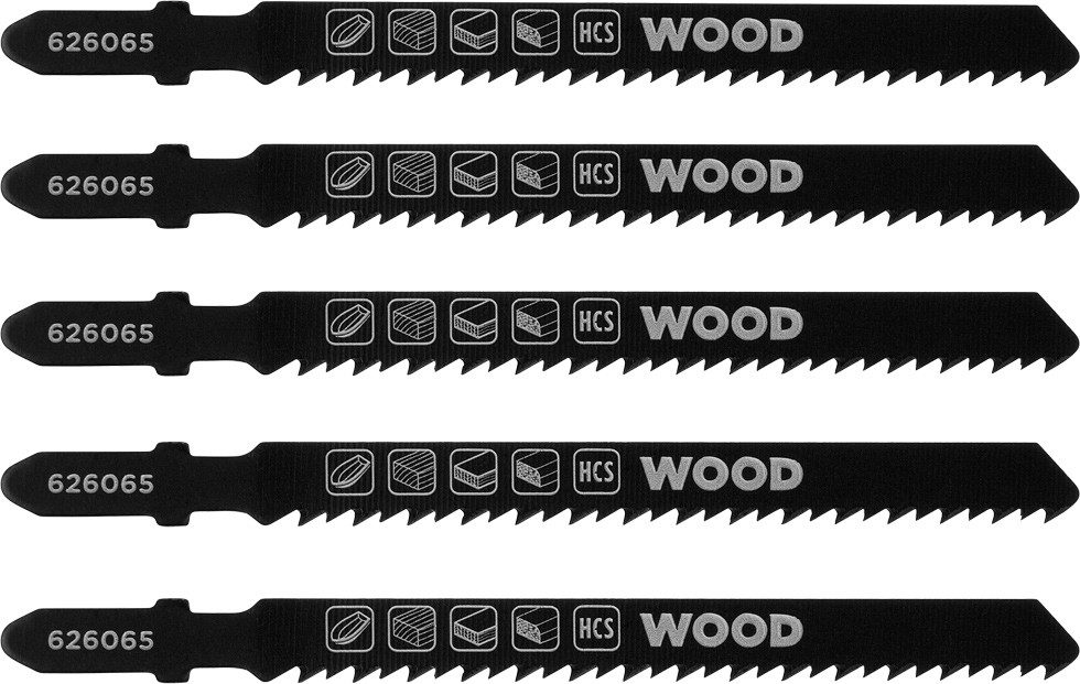 kwb Stichsägeblatt, 5x Полотна для лобзика für Holz, fein, 100mm (für Hartholz, Weichholz, GF