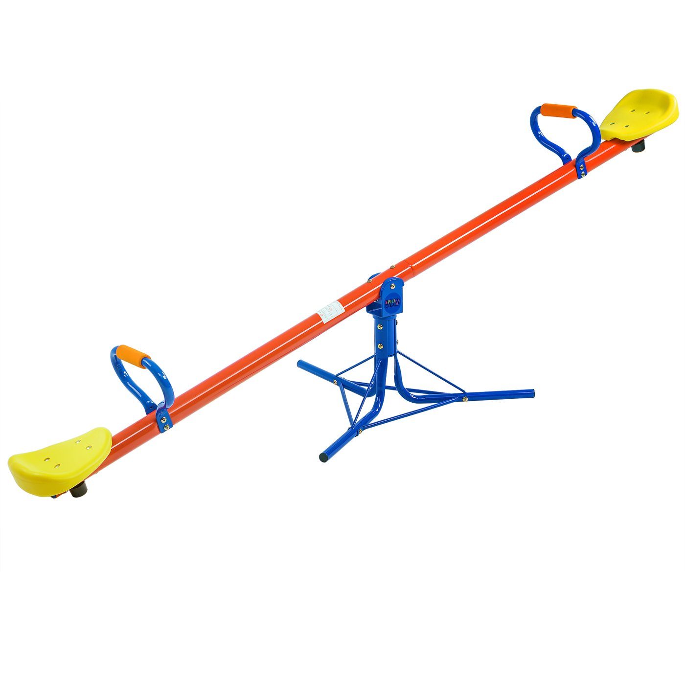 Spielwerk Einzelschaukel Wippe, für Kinder 70kg max 360° Drehbar Haltegriffe Gartenwippe Kinderwippe