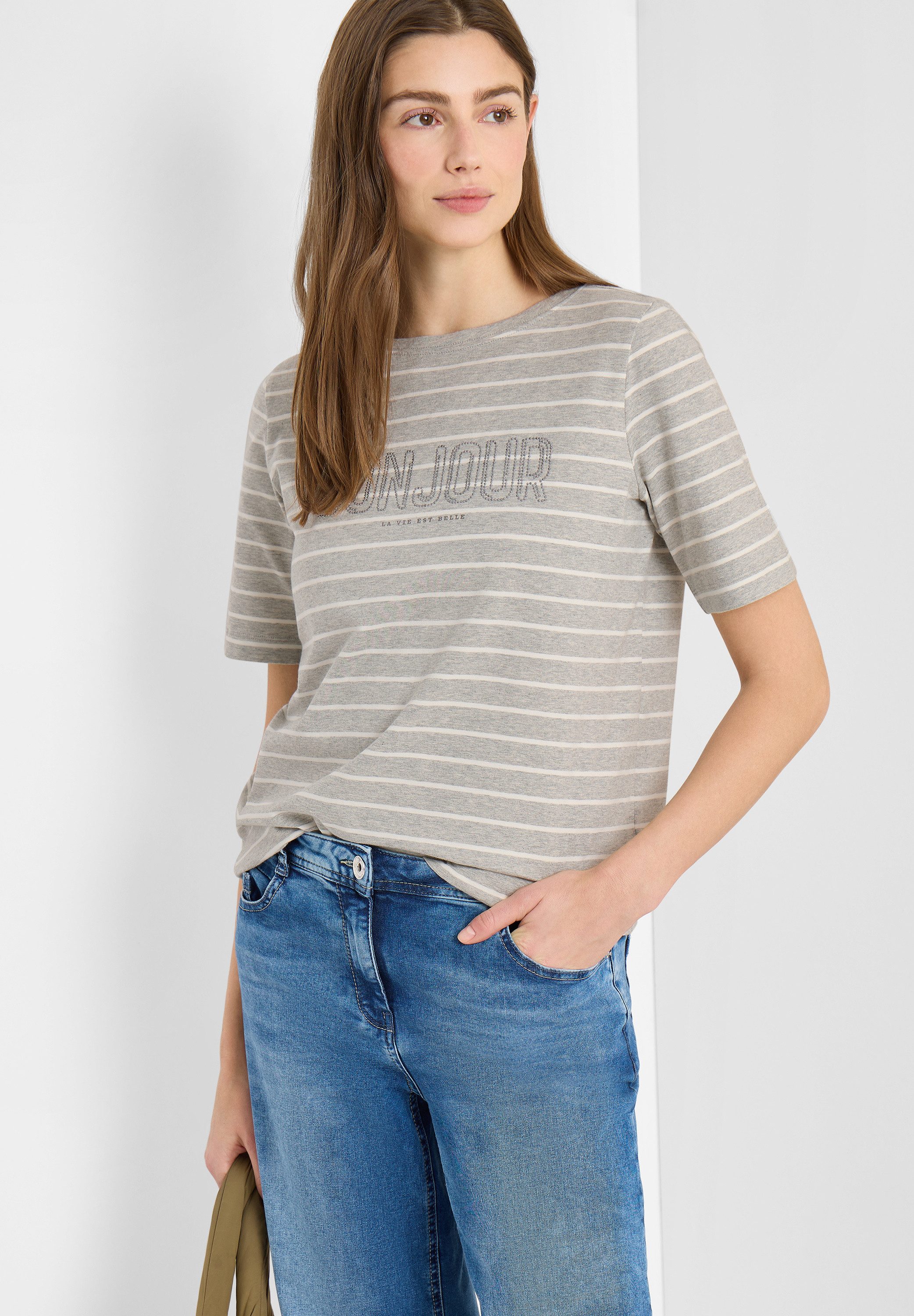 CECIL Print-Shirt mit U-Boot-Ausschnitt