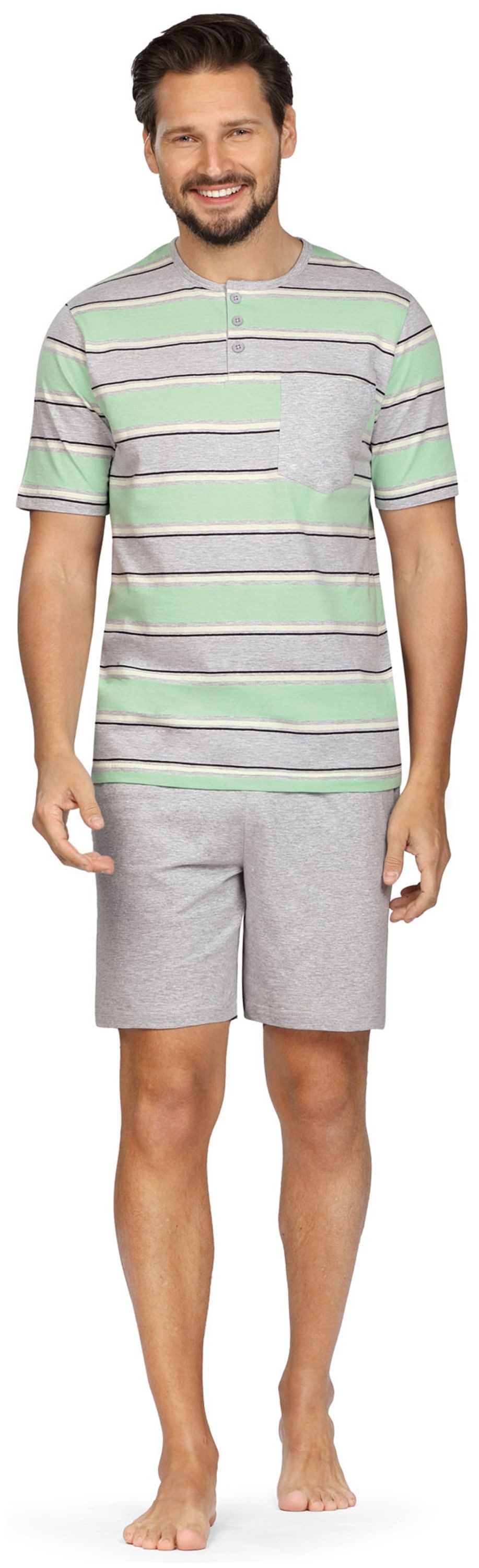 Comte Shorty Casual (Set, 2 tlg., 2-teilig) Herren Pyjama Kurzarm Baumwolle günstig online kaufen