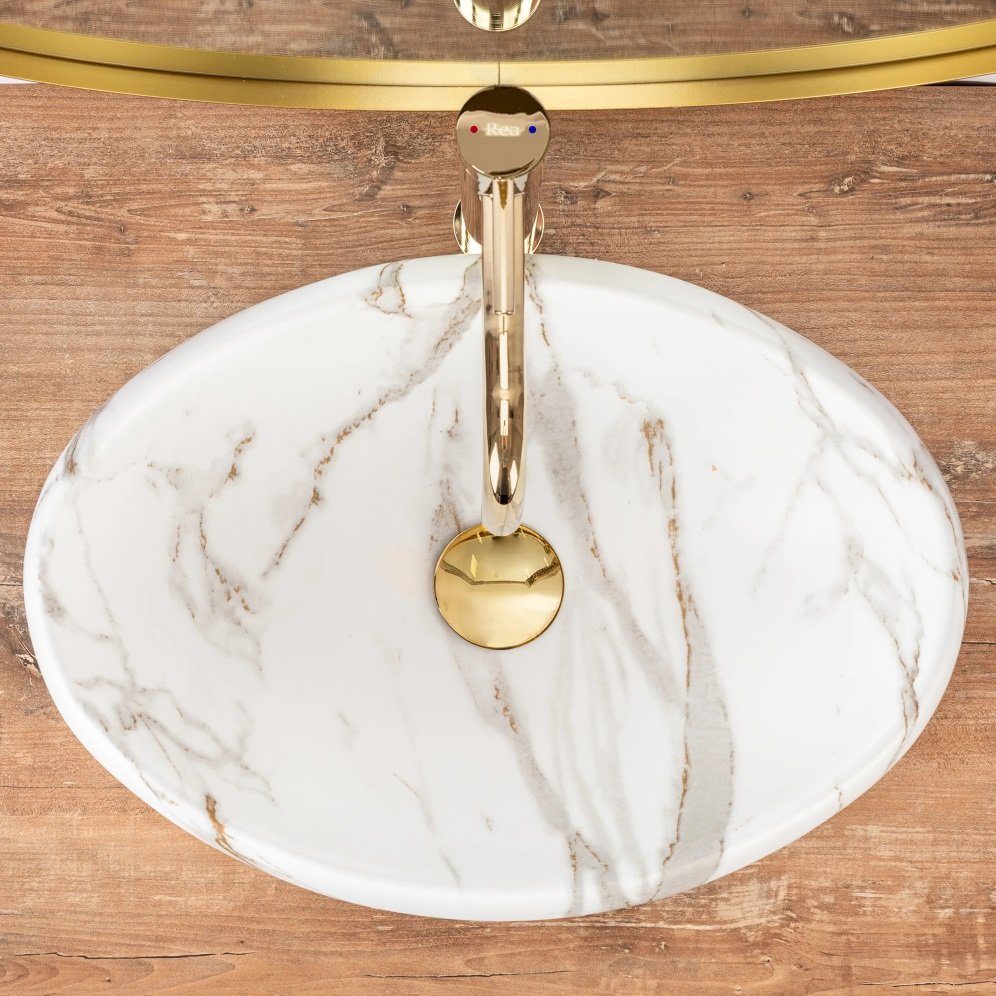 wohnwerk.idee Aufsatzwaschbecken Waschbecken Design Linda Lava günstig online kaufen