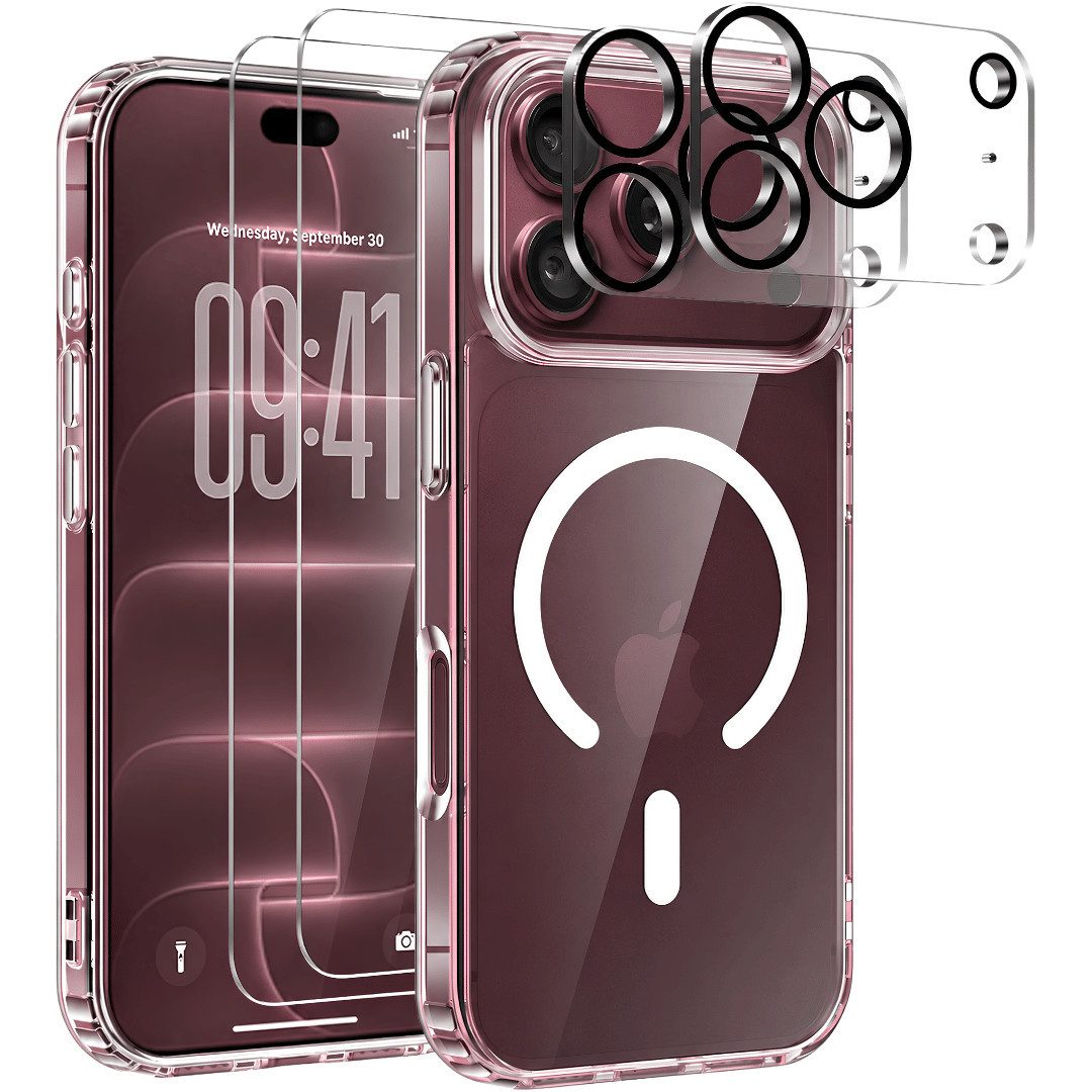 SmartUP Smartphone-Hülle für Apple iPhone 18 Pro MagSafe Schutzglas Panzerfolie Display Kamera 6,3, MagSafe-Technologie, präzise Aussparungen