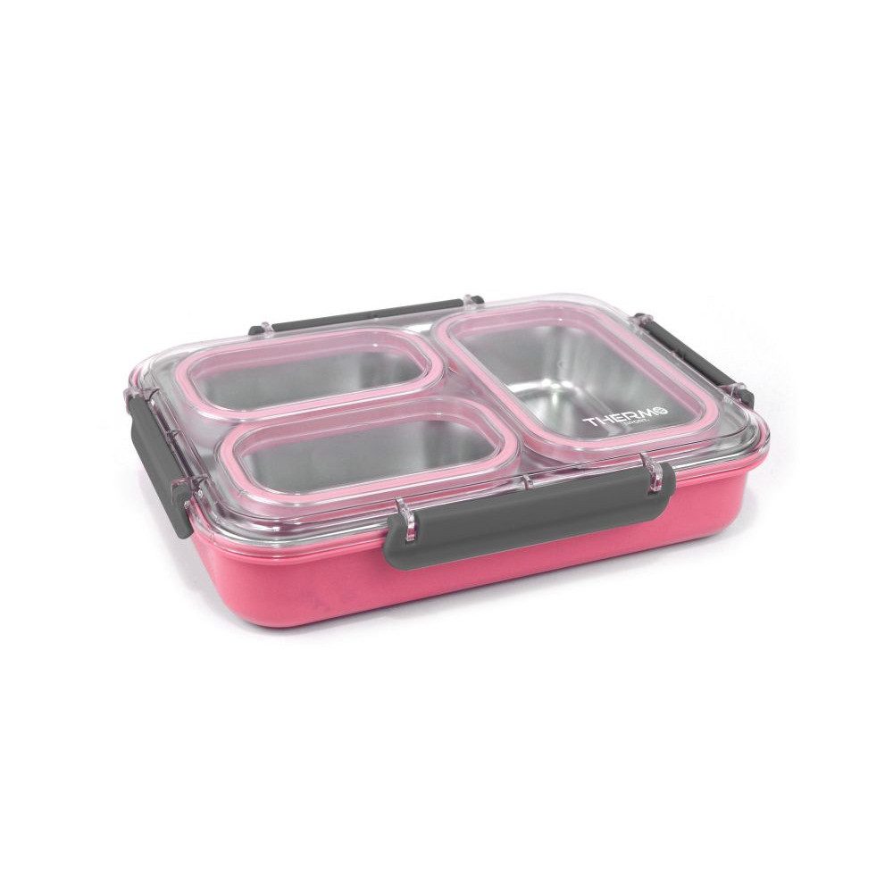 Lunchbox Thermo-Lunchbox 3 Abteilungen Größe 27,5x20x6cm, Glas, (1-tlg)