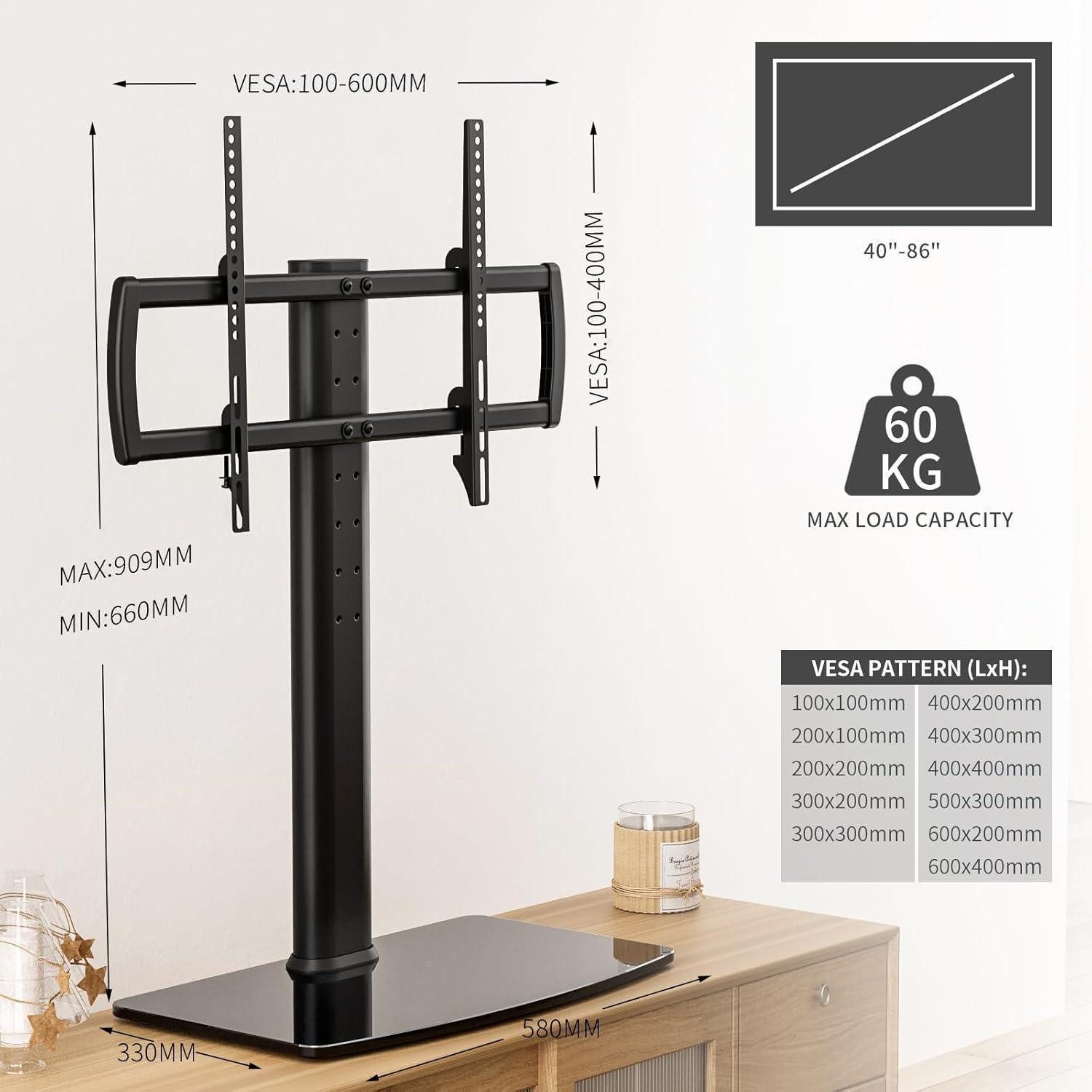 LuxusKollektion TV-Ständer TV Standfuß Universal Höhenverstellbar 40-86 Zoll LCD LED – Bild 4 von 5