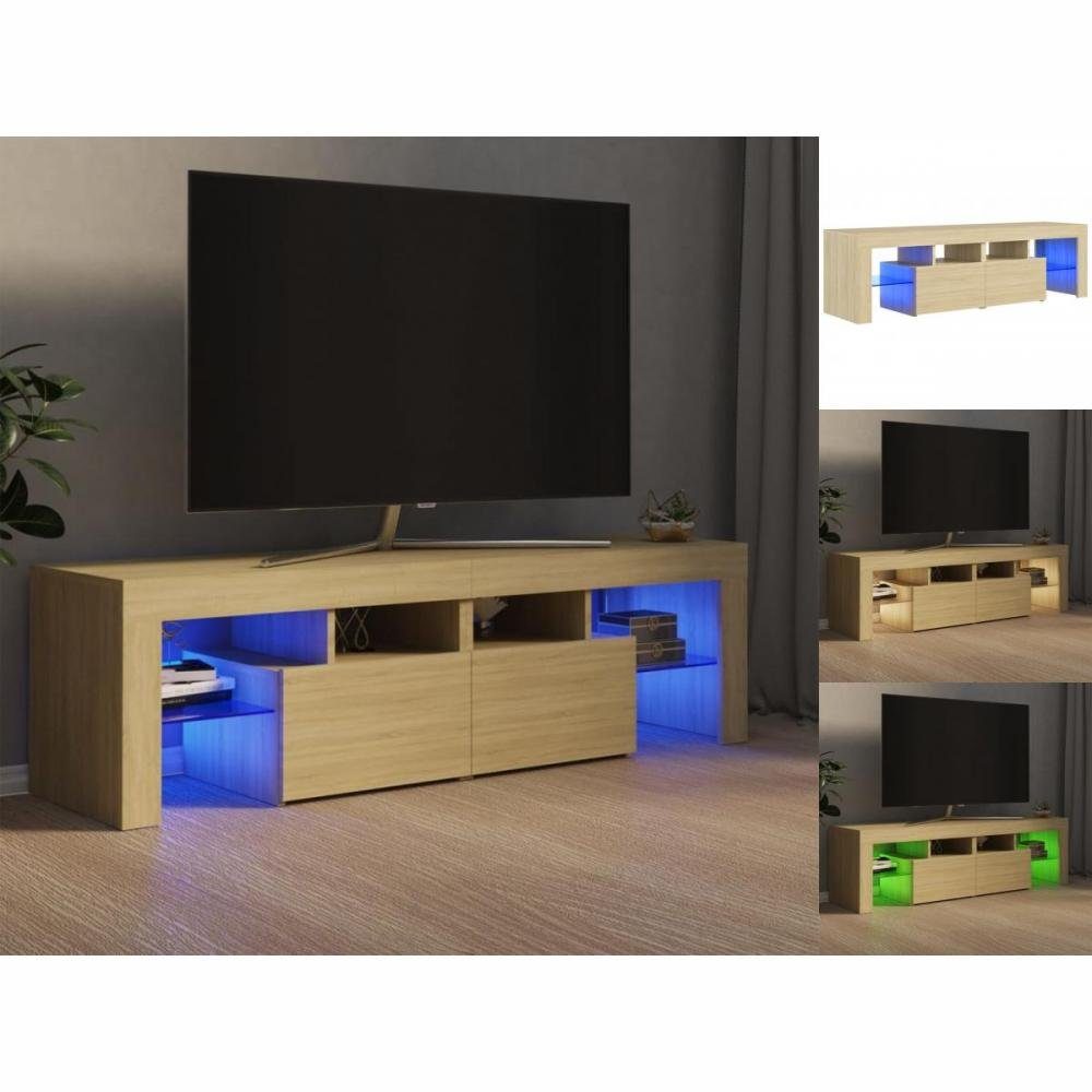 vidaXL TV-Schrank TV-Schrank mit LED-Leuchten Sonoma-Eiche 140x35x40 cm Lowboard