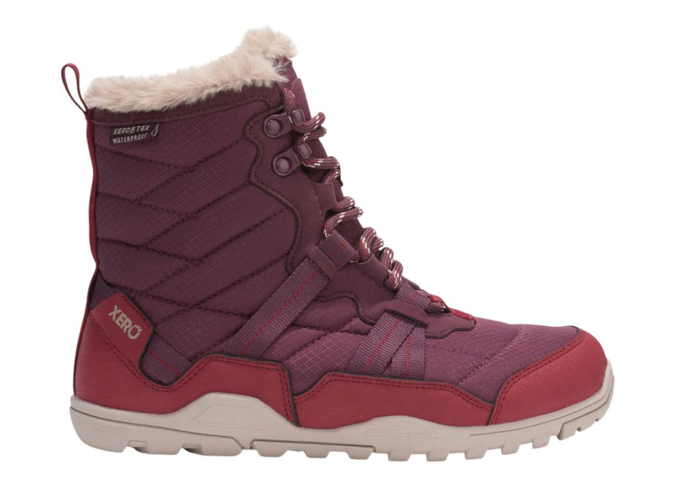Xero Shoes Alpine Snow Boot (warm, wasserdicht, gefüttert) weinrot Damen Winterstiefel