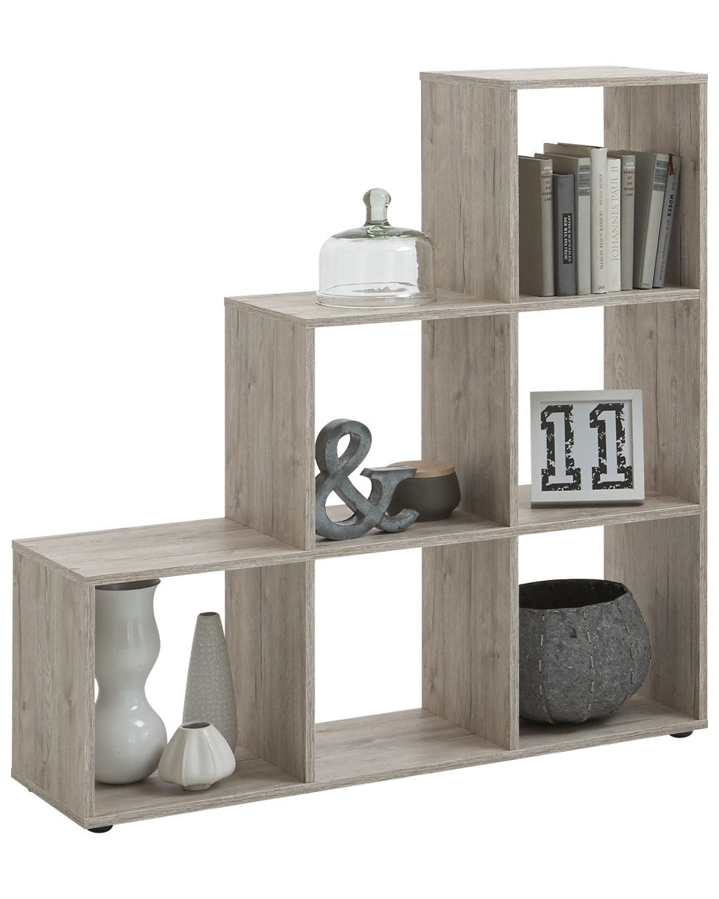 FMD Möbel Raumteilerregal in Sandeiche Dekor - 104,5x108x33cm (BxHxT)