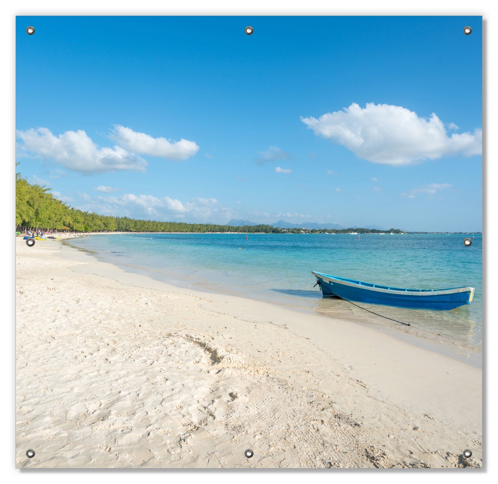 Sonnenschutz Boot an einem tropischen mit blickdicht, wiederablösbar Strand, wiederverwendbar Wallario, Saugnäpfen, und