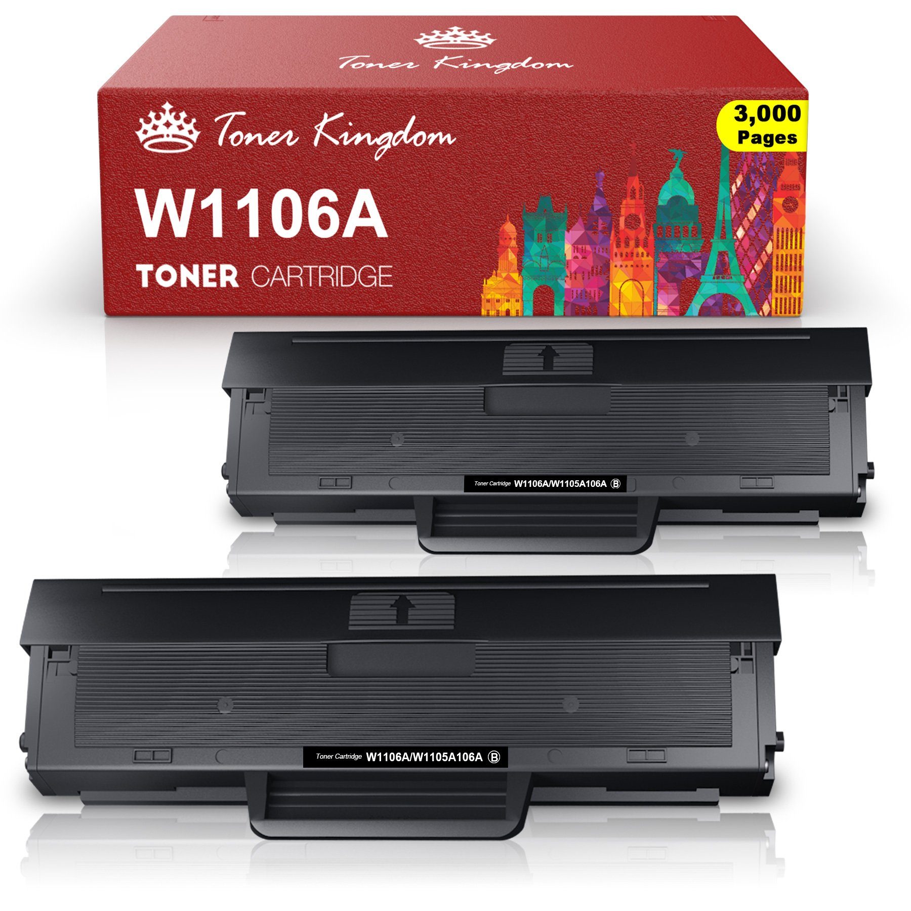 Toner Kingdom Tonerpatrone »106A/W1106A«, (2er- Pack XXL, 6000 Seiten),  Kompatibel für HP Laser MFP 137fnw, 137fwg online kaufen | OTTO