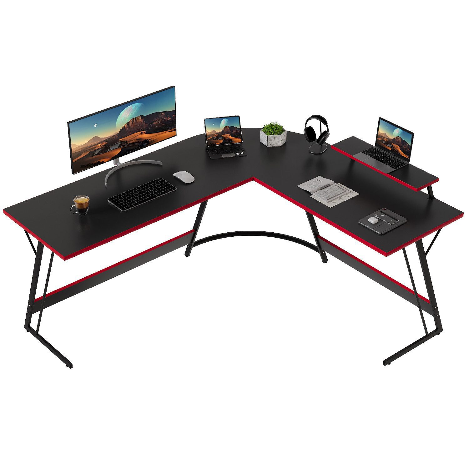 GUNJI Eckschreibtisch L-förm Computertisch Schreibtisch Gamer günstig online kaufen