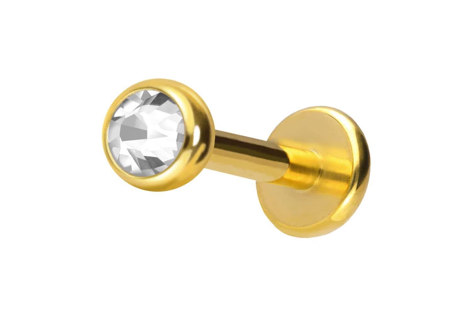 Piercing-Set Chirurgenstahl Labret KRISTALL
