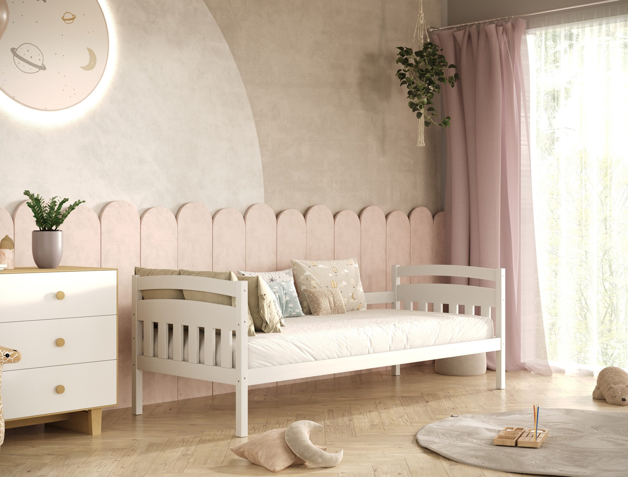Raumhirsch Furniture Kinderbett Tosia – Jugendbett Kinderzimmer (Bett für Jungs & Mädchen, Einzelbett und Lattenrost), verschiedene Farben