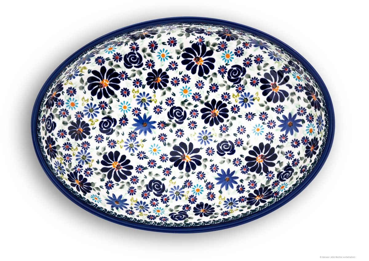 Bunzlauer Keramik Auflaufform Original Bunzlauer Keramik Auflaufform oval 31x22x5,5cm Dekor DU126, Keramik