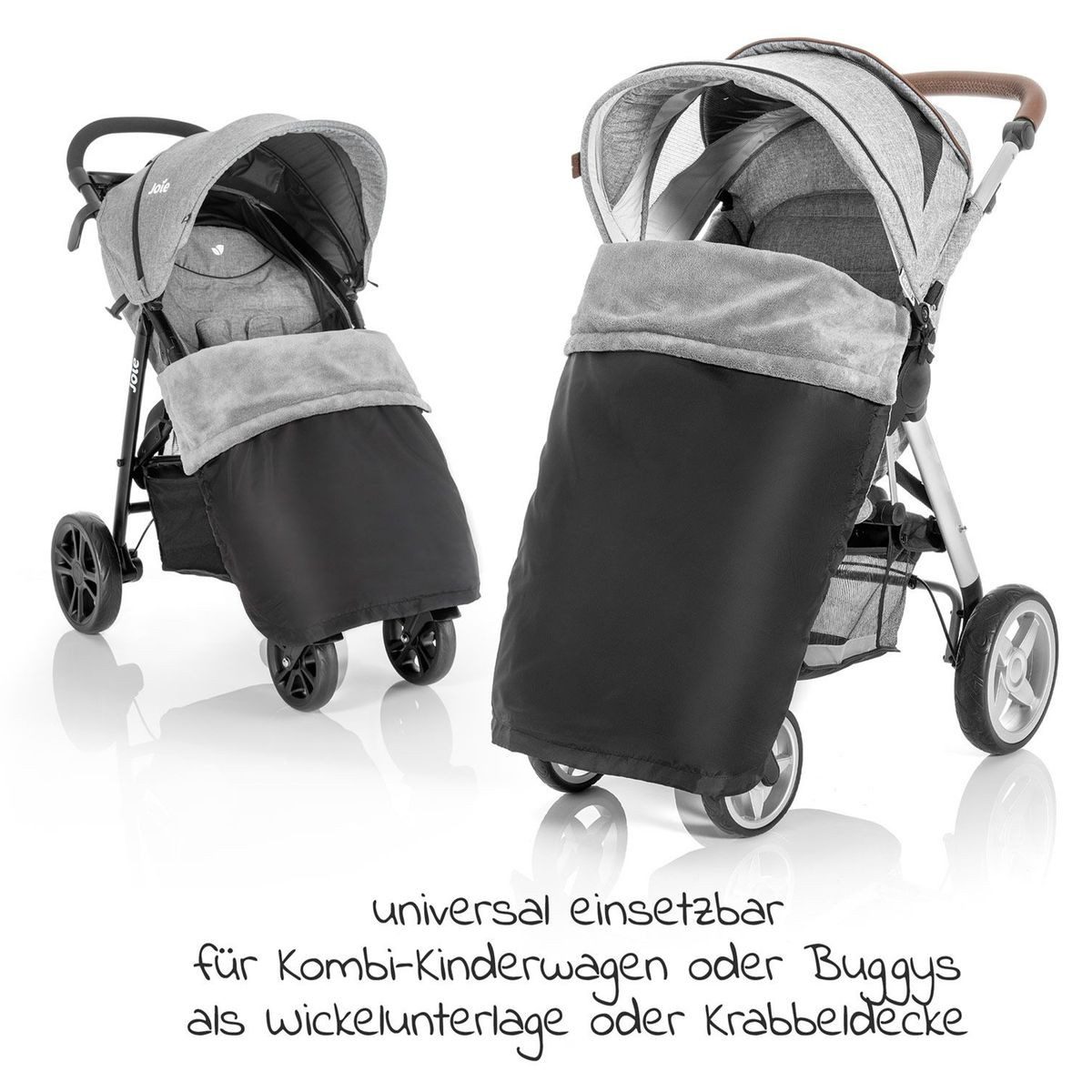 Zamboo Fußsack Schwarz, Universal Fleece Decke für Kinderwagen, Buggy & Spo günstig online kaufen