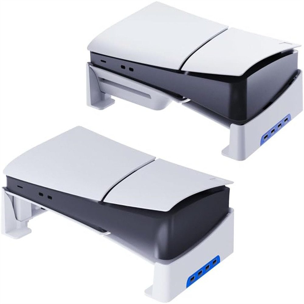 Zeitlosigkeit Hzorizontaler Ständer für Neue PS5-Slim-Konsole, Aufbewahrungsständer PlayStation 5-Controller (Standfuß Zubehör für Playstation 5 Slim Disc & Digital Edition)