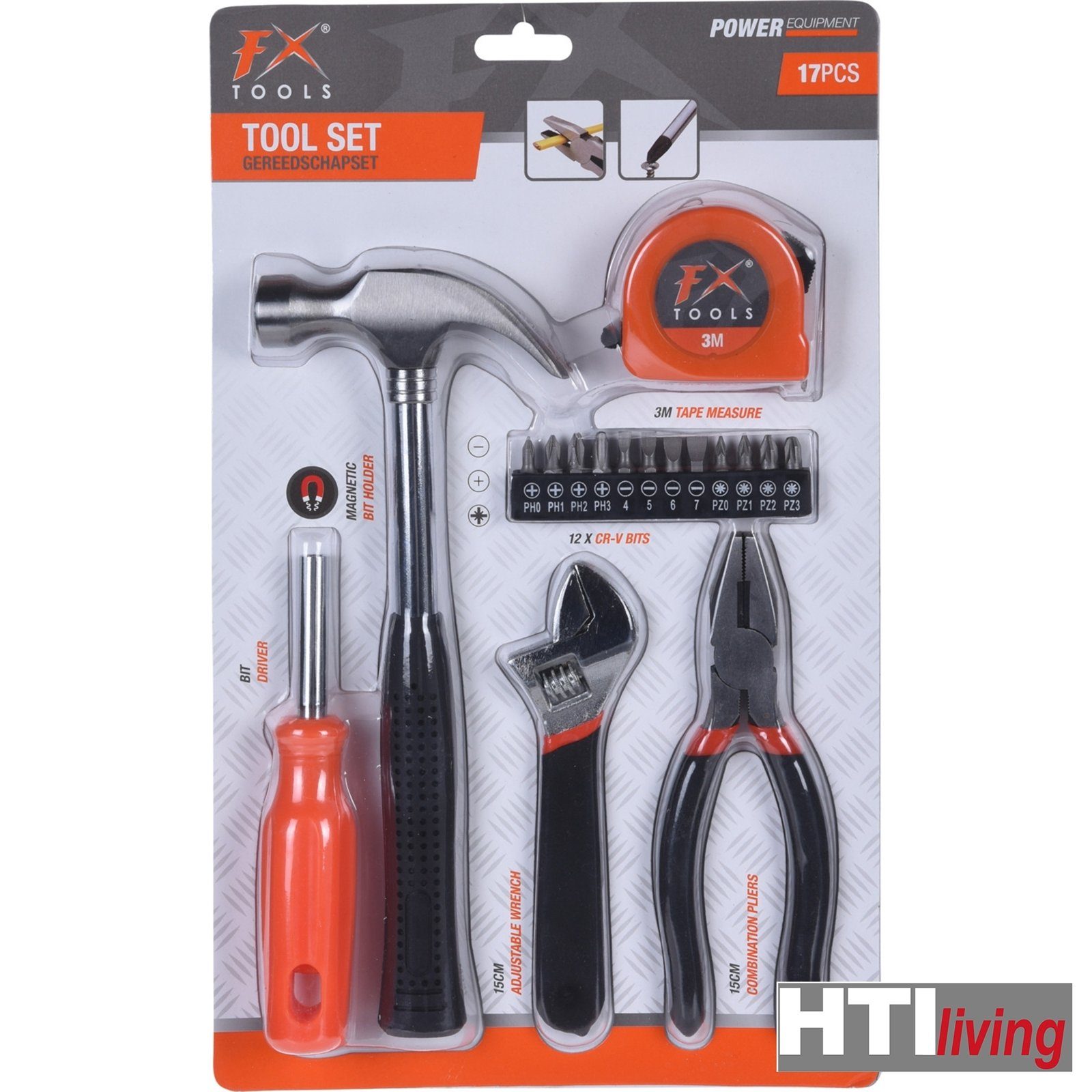 HTI-Living (17-St) Aufbewahrungsbox, Werkzeugset Werkzeug-Set, mit 17-teilig