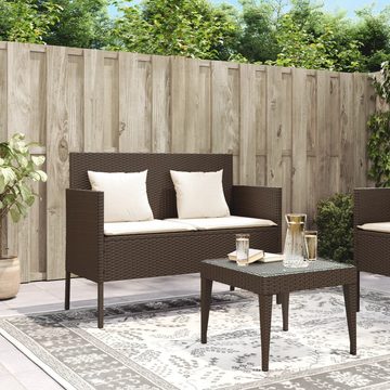 vidaXL Gartenbank Gartenbank mit Kissen Braun Poly Rattan (1-St)