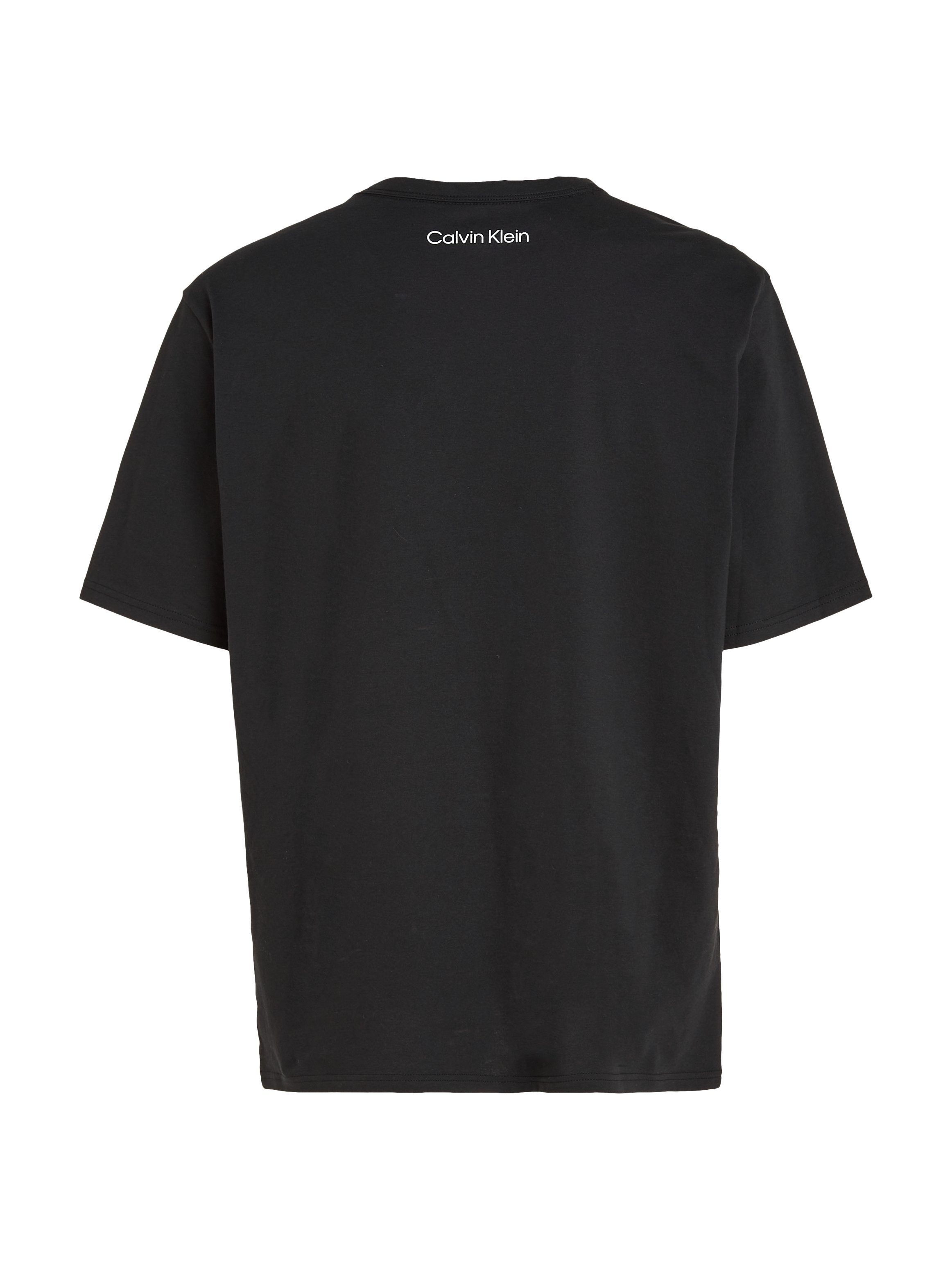 CREW S/S Brust auf Calvin T-Shirt Logodruck mit Underwear BLACK Klein der NECK