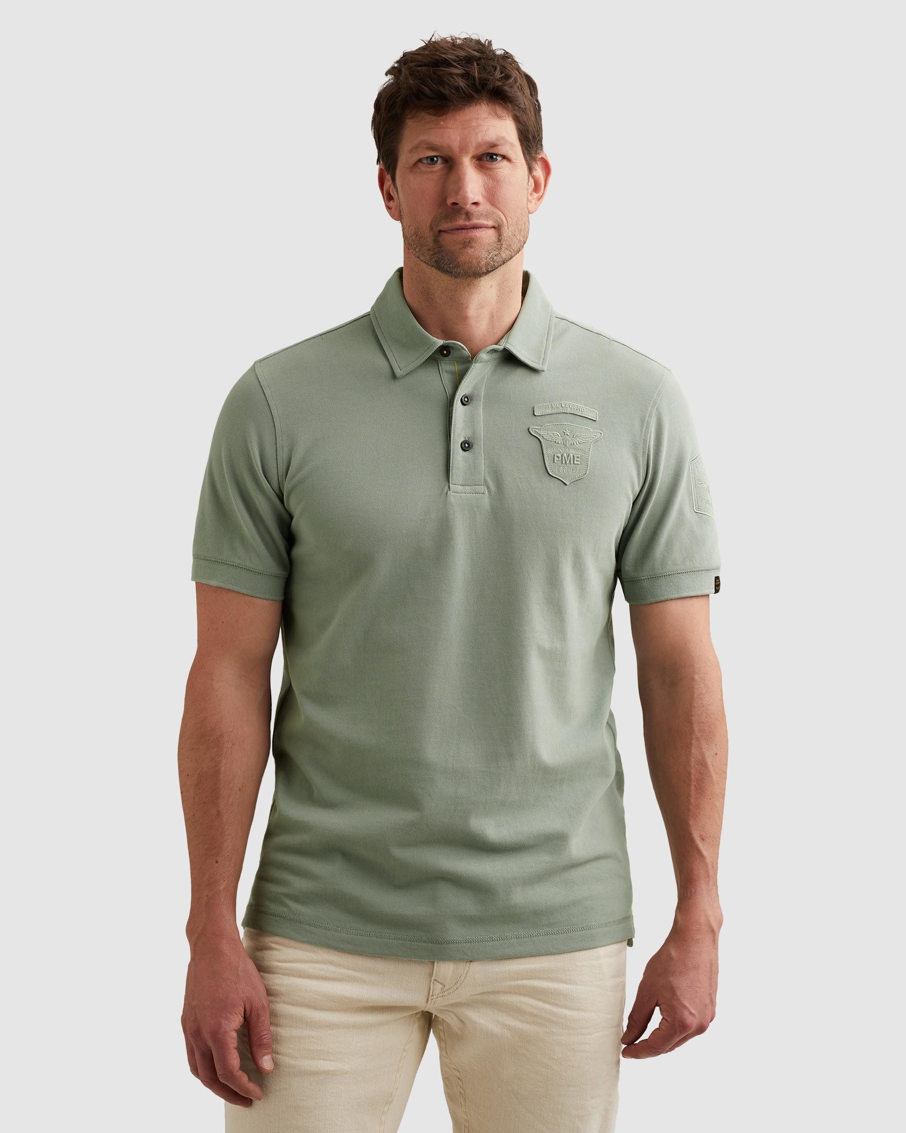 PME LEGEND Poloshirt Short sleeve polo fine pique badge aus feinster Piqué-Qualität, Baumwolle