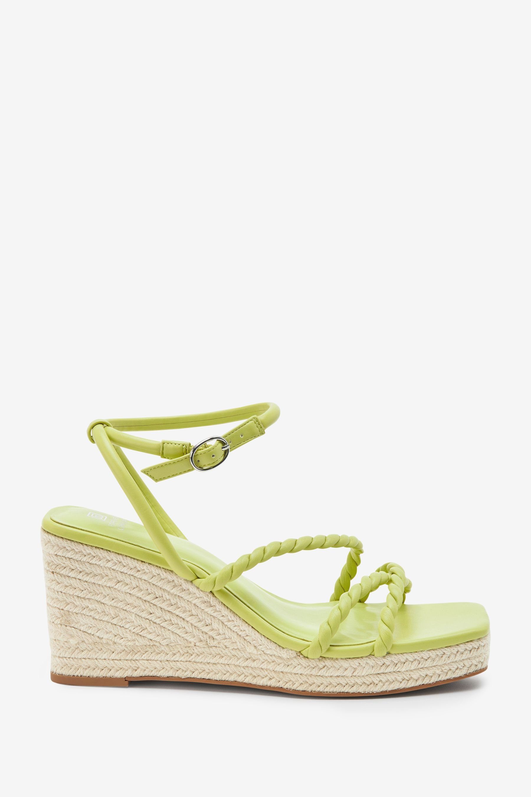 Next Forever Comfort® Eckige Keilabsatzsandale Keilsandalette (1-tlg) Lime Green | Sandaletten