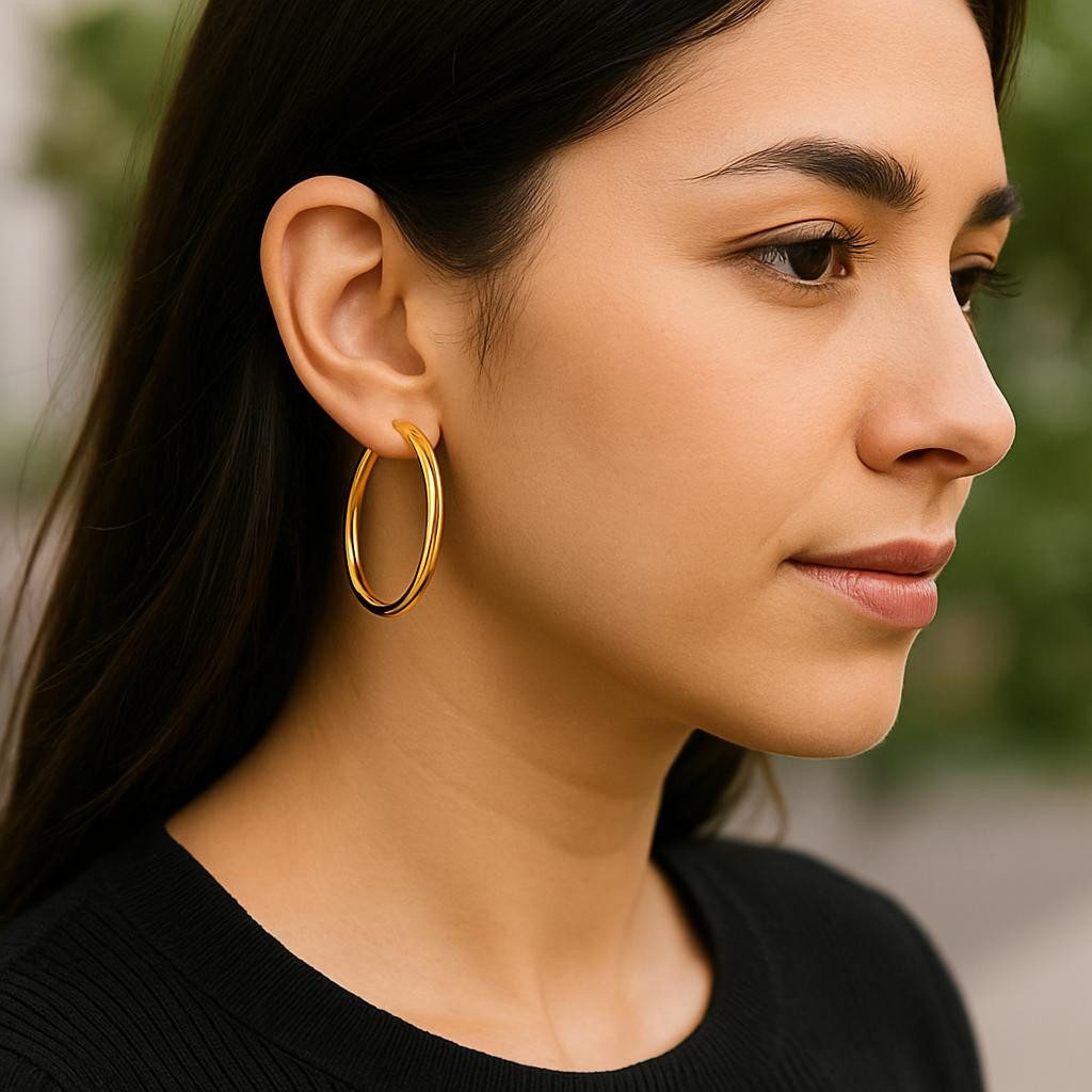 Taffstyle Paar Creolen Stylische Creolen 925 Sterling Silber Damen Ohrringe günstig online kaufen