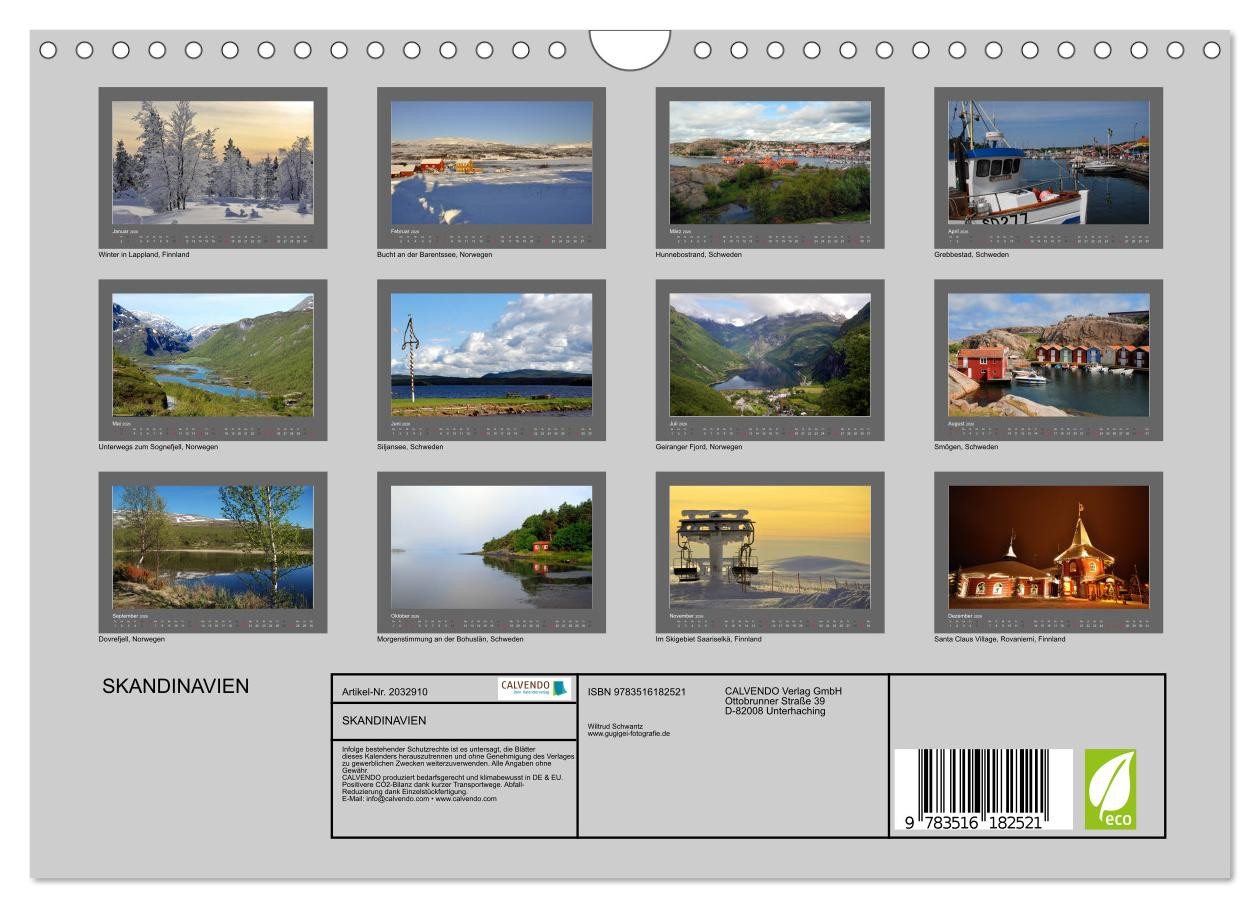 Thumbnail - CALVENDO Wandkalender SKANDINAVIEN (Wandkalender 2026 DIN A4 quer), CALVENDO Monatskalender