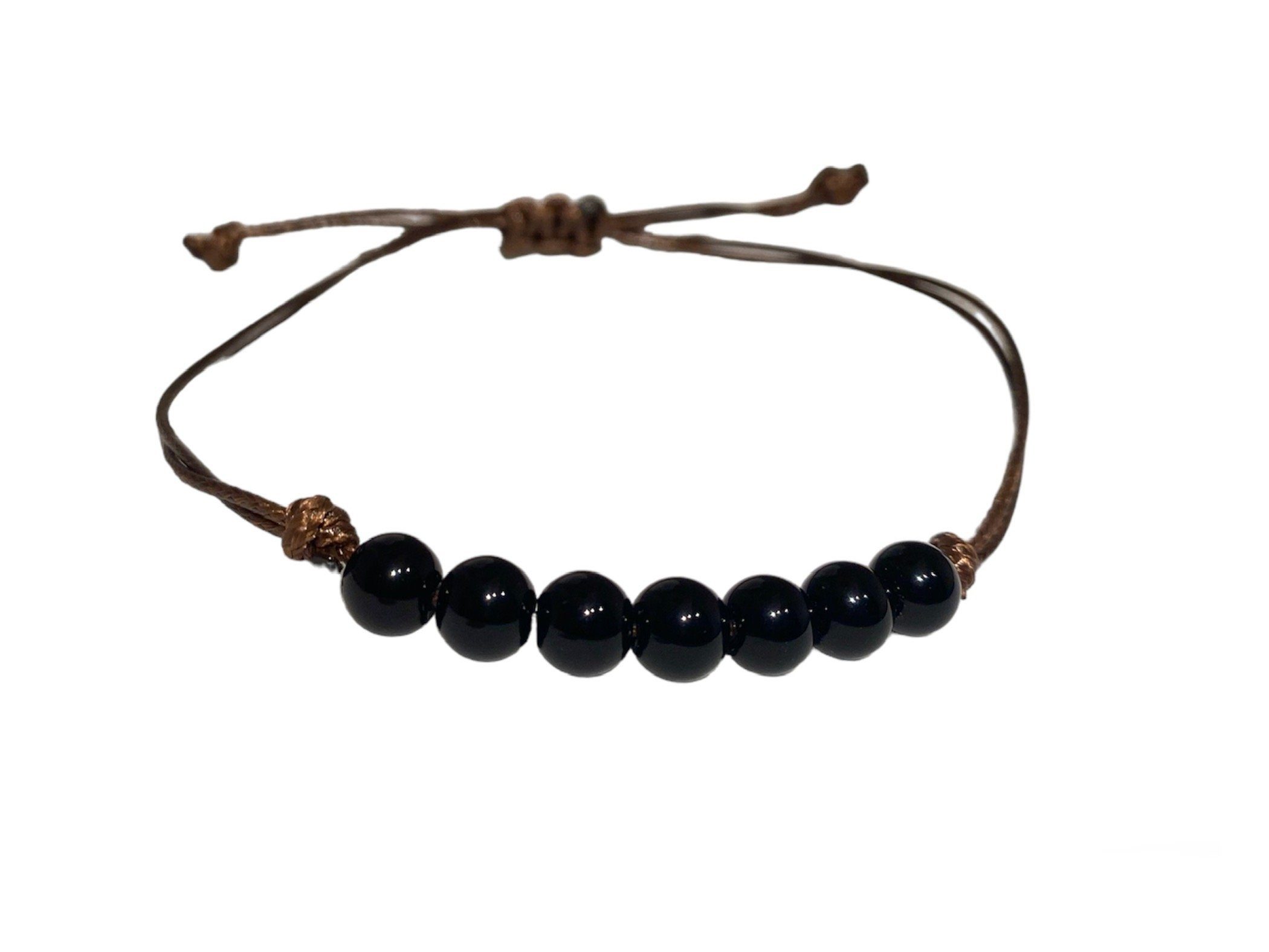 Eden Stone Armband Schwarzes Turmalin Schörl Edelstein Armband 7 Kugeln 6mm günstig online kaufen