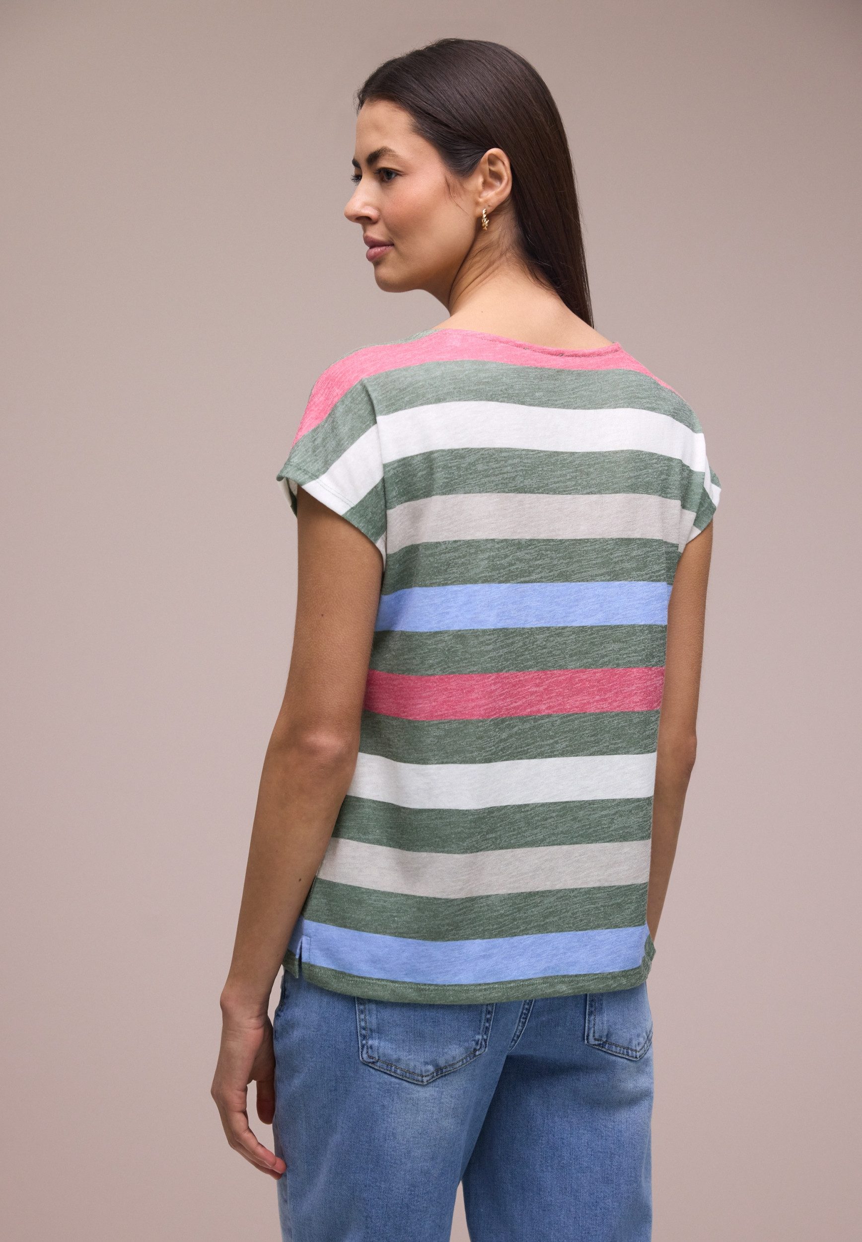 STREET ONE Kurzarmshirt SOL_LTD QR big multicolor stri günstig online kaufen