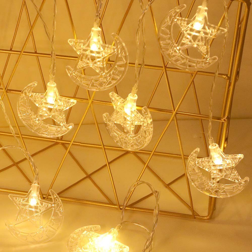Sunicol LED Dekolicht LED White, Ramadan,Eid Moon für Star Warmweiß Warm Fairy al-Fitr, String Lights