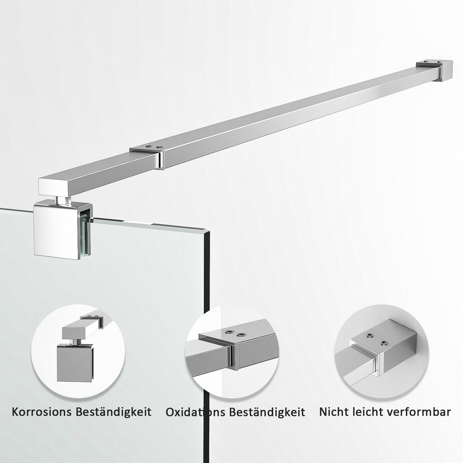 Hopibath Duschwand-Stabilisationsstange Chrom für 8-10mm haltestange günstig online kaufen