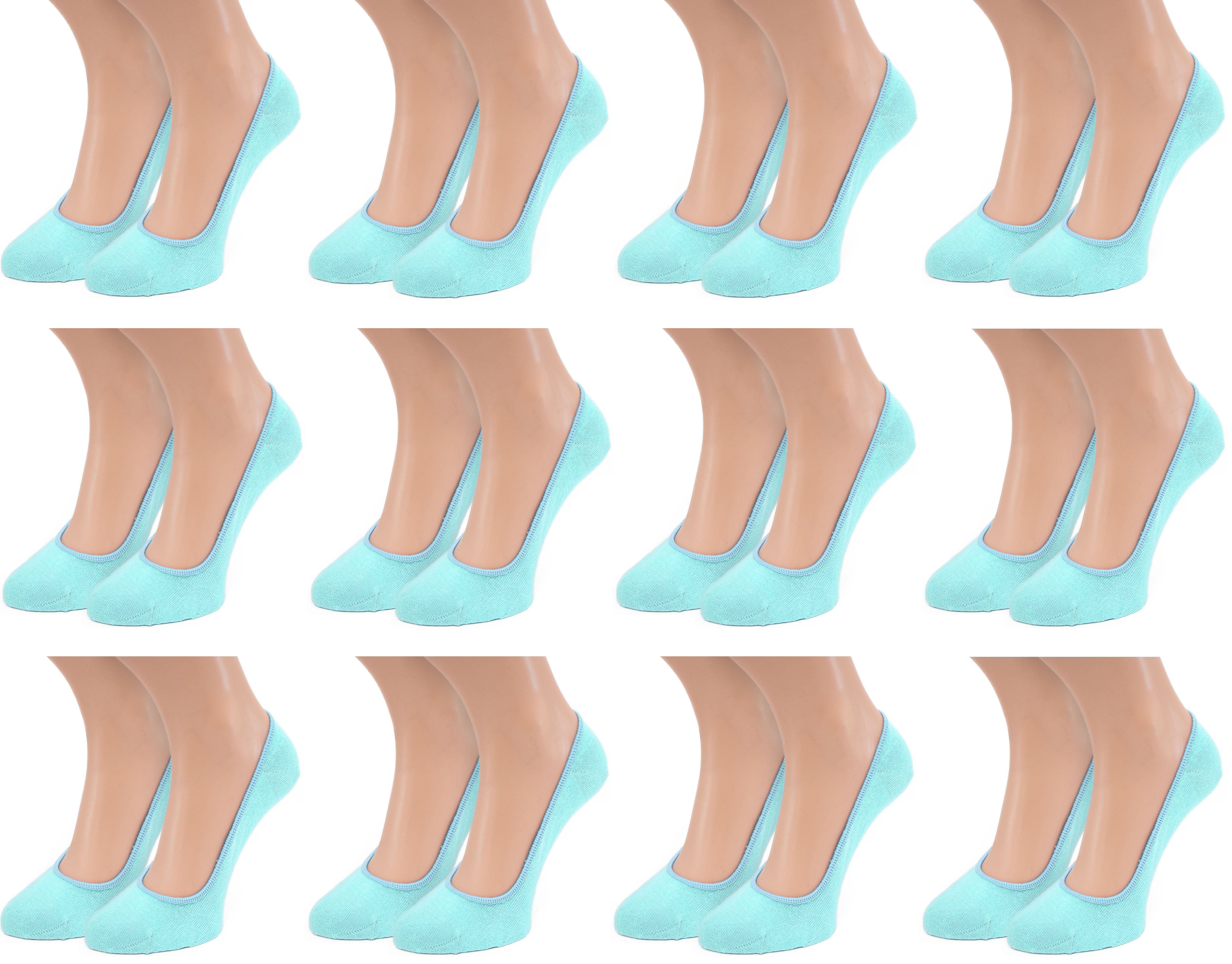 BRUBAKER Füßlinge unsichtbare kurze Socken, Sneakersocken für Damen (12-Paar) Basic Ballerina Socken Set für Frauen, Baumwolle, Größe 36-41