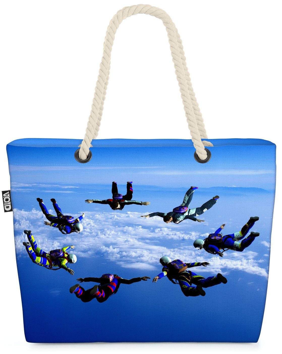 VOID Henkeltasche (1-tlg), Fallschirmspringer Beach Bag Fallschirm Sport Fliegen Springen Himmel Erlebnis