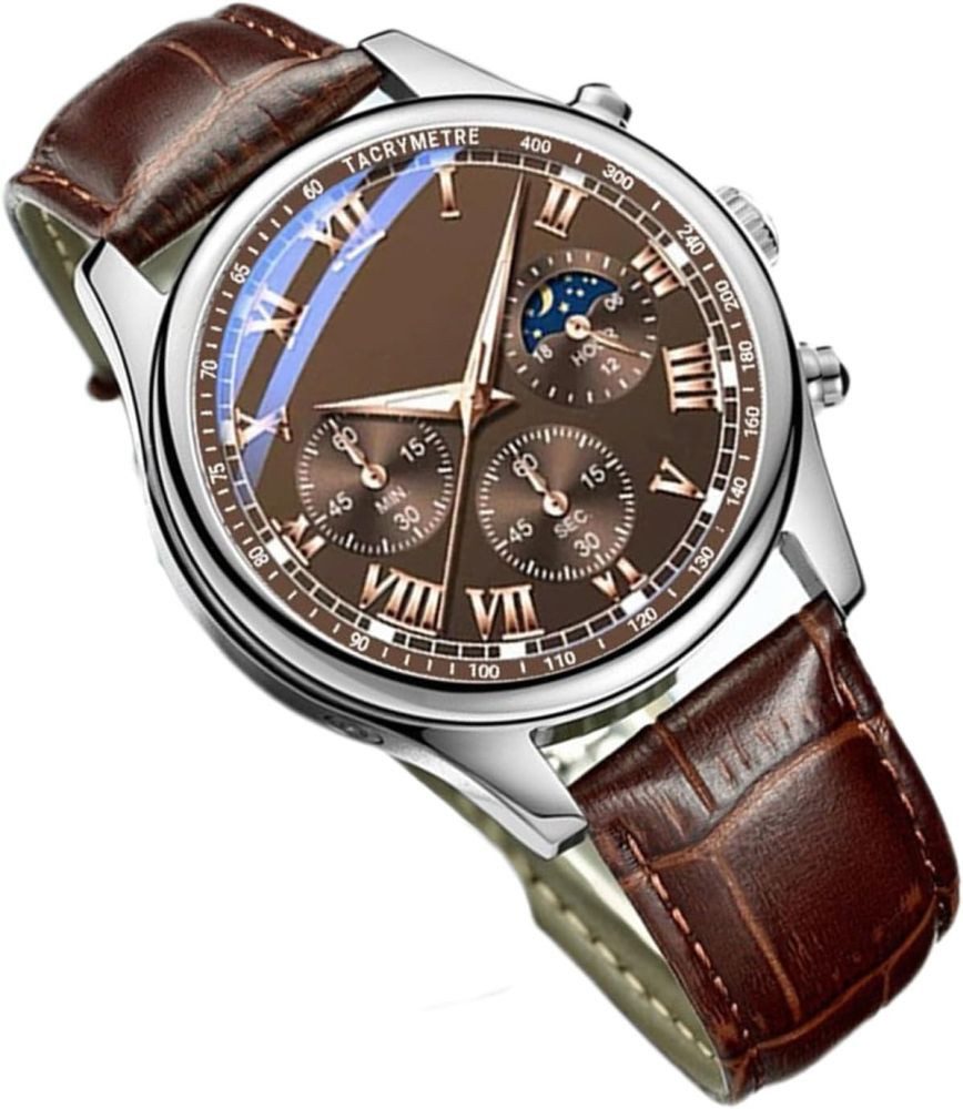 Quarzuhr Herren Luxus Uhr Quarz Leder wasserdicht leuchtend Business DE.