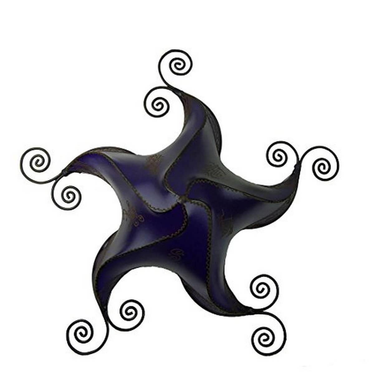 SIMANDRA Лампыschirm marokkanische Deckenlampe aus Leder STERN Berber Star 70 cm, Lila