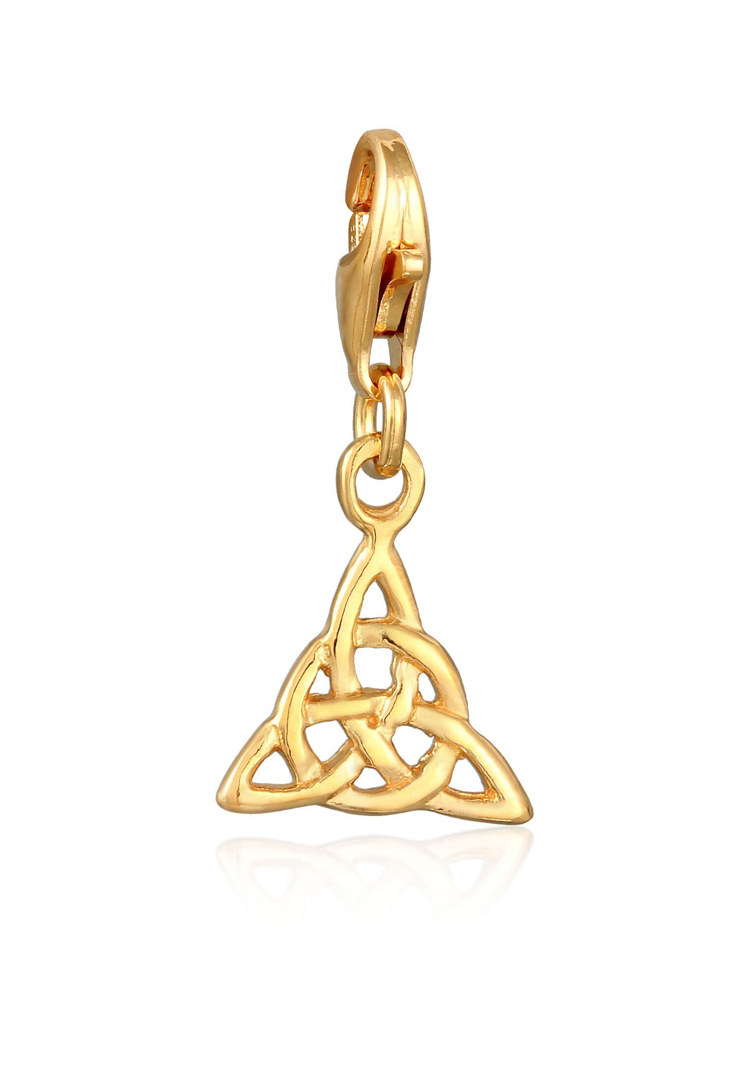 Nenalina Charm-Einhänger Anhänger Keltischer Knoten Dreieck 925 Silber, Knoten Gold