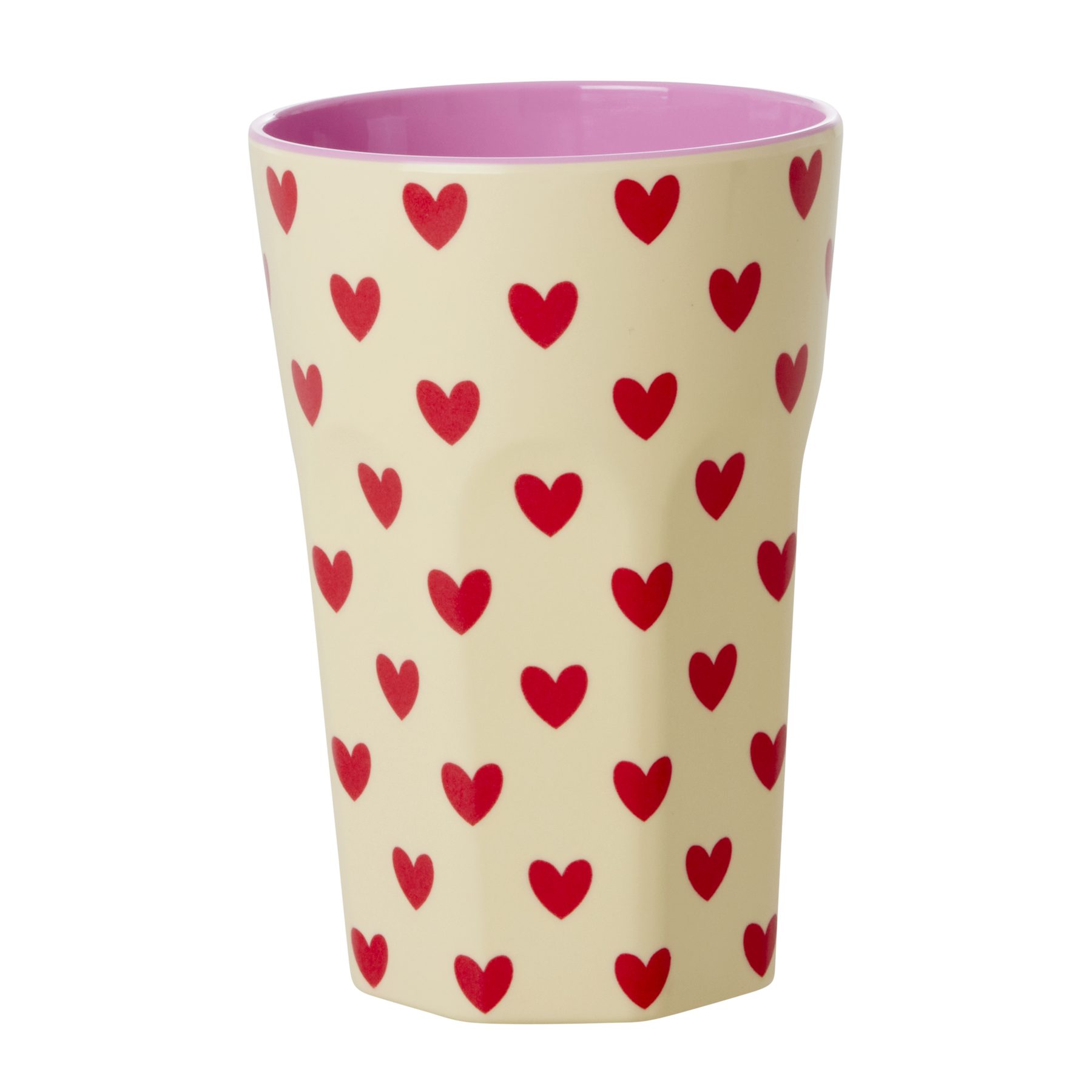 rice Becher Rice Melamin Becher Groß Herz Print Beige, 1-tlg., Melamin