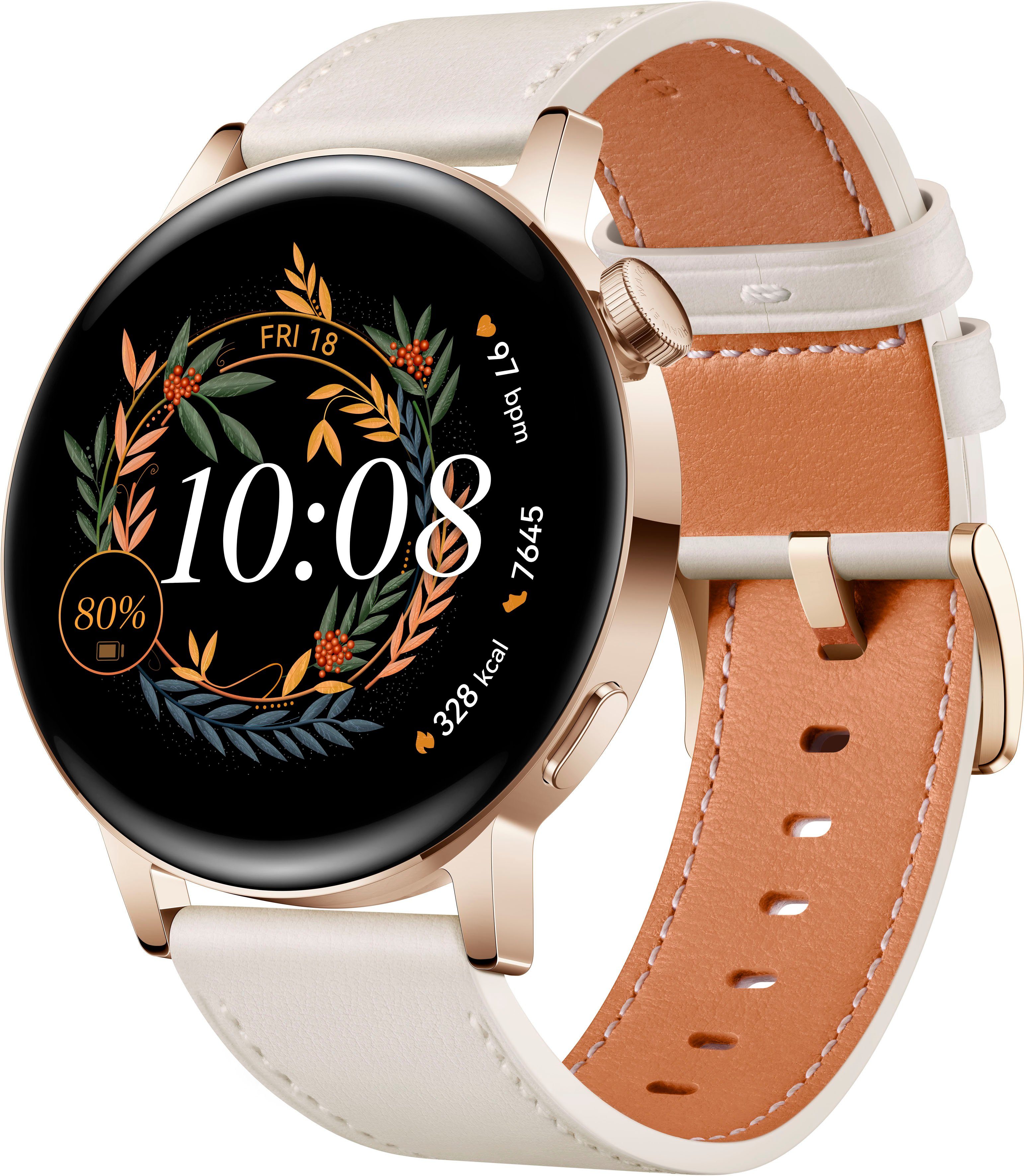 Huawei WATCH GT3 Smartwatch (3,35 cm/1,32 Zoll), 3 Jahre  Herstellergarantie, Standby-Akkulaufzeit bis zu 7 Tage, Wassergeschützt