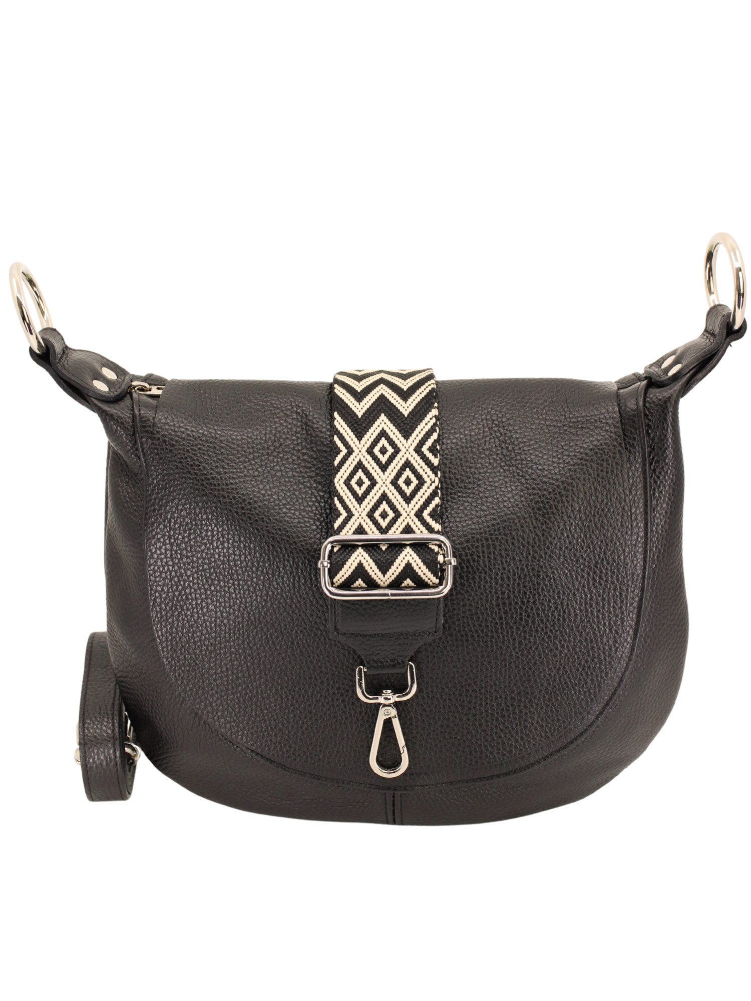 Adel Bags Schultertasche Kayla Ledertasche Made in Italy mit 2 Riemen, Zwei Tragegurte inklusive, Made in Italy