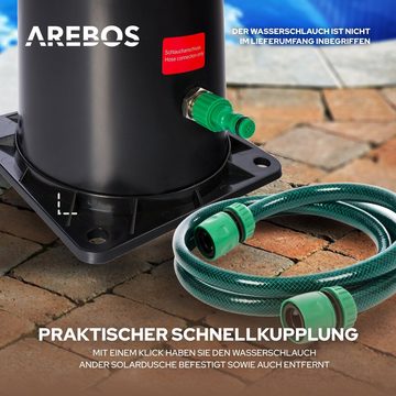 Arebos Solardusche 40L & Bodenelement, mit integriertem Thermometer & Fußdusche (Set)