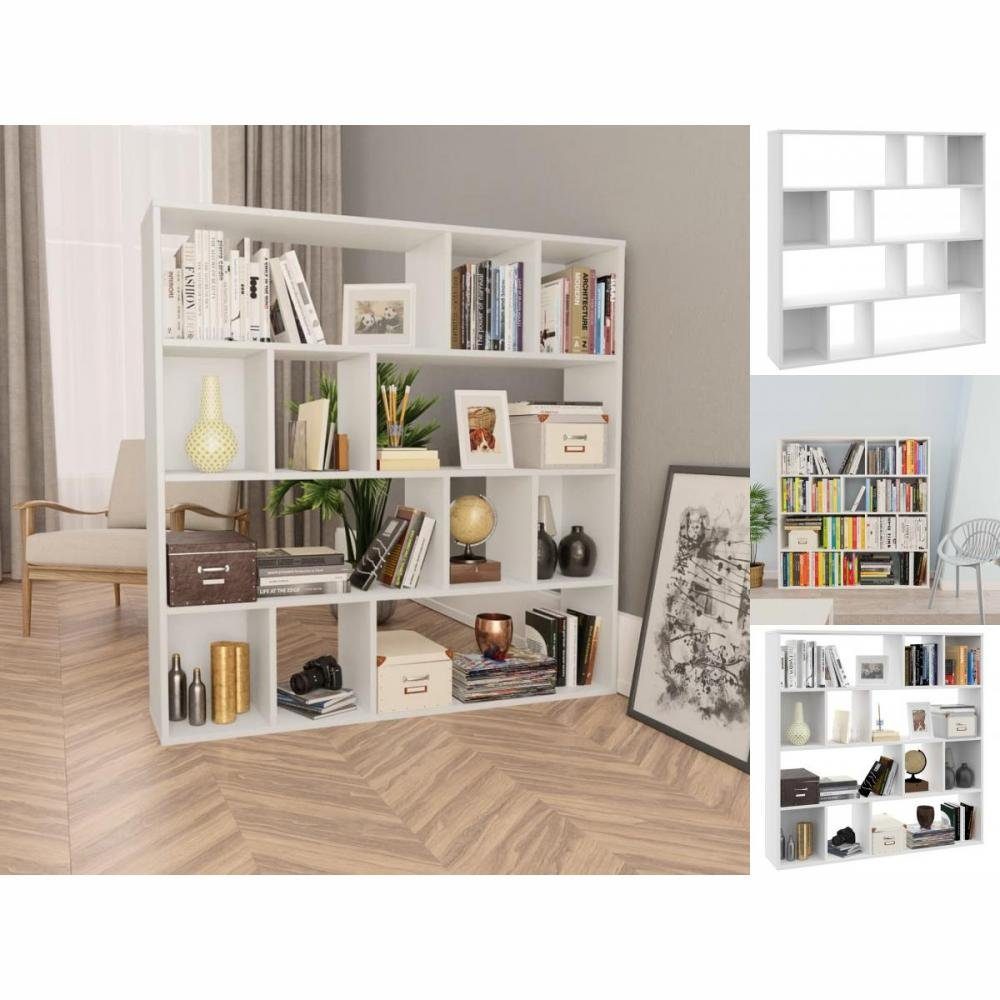vidaXL Regal Raumteiler Bücherregal Trennwand Standregal Weiß 11024110