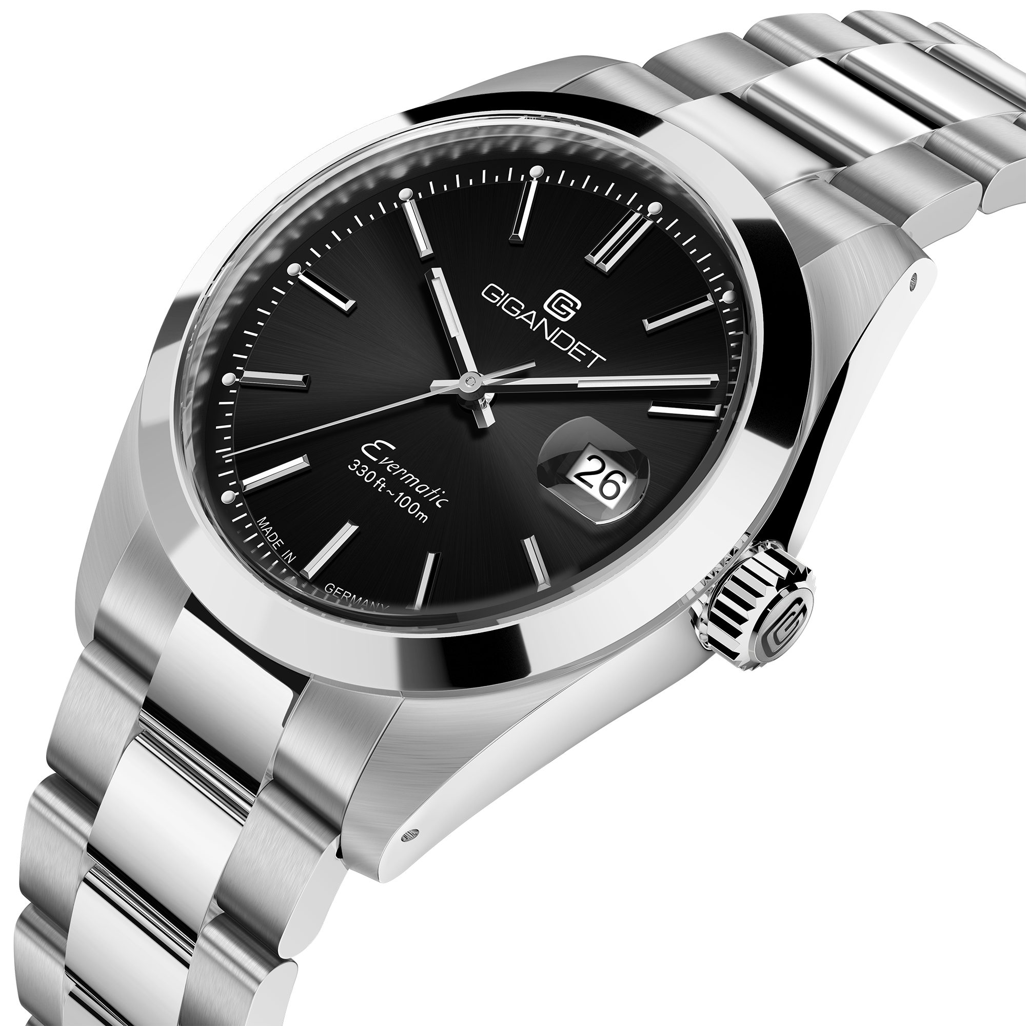 Gigandet Automatikuhr EVERMATIC, Made in Germany, Saphirglas, Swiss Super-LumiNova, verschraubtes Band