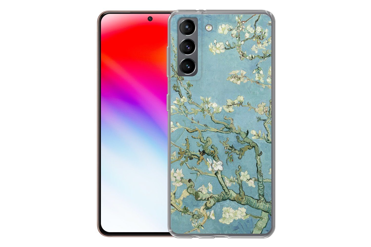 MuchoWow Handyhülle für Samsung Galaxy S21 Mandelblüte - Van Gogh - Kunst, Phone Case, Silikon, Schutzhülle Dünn
