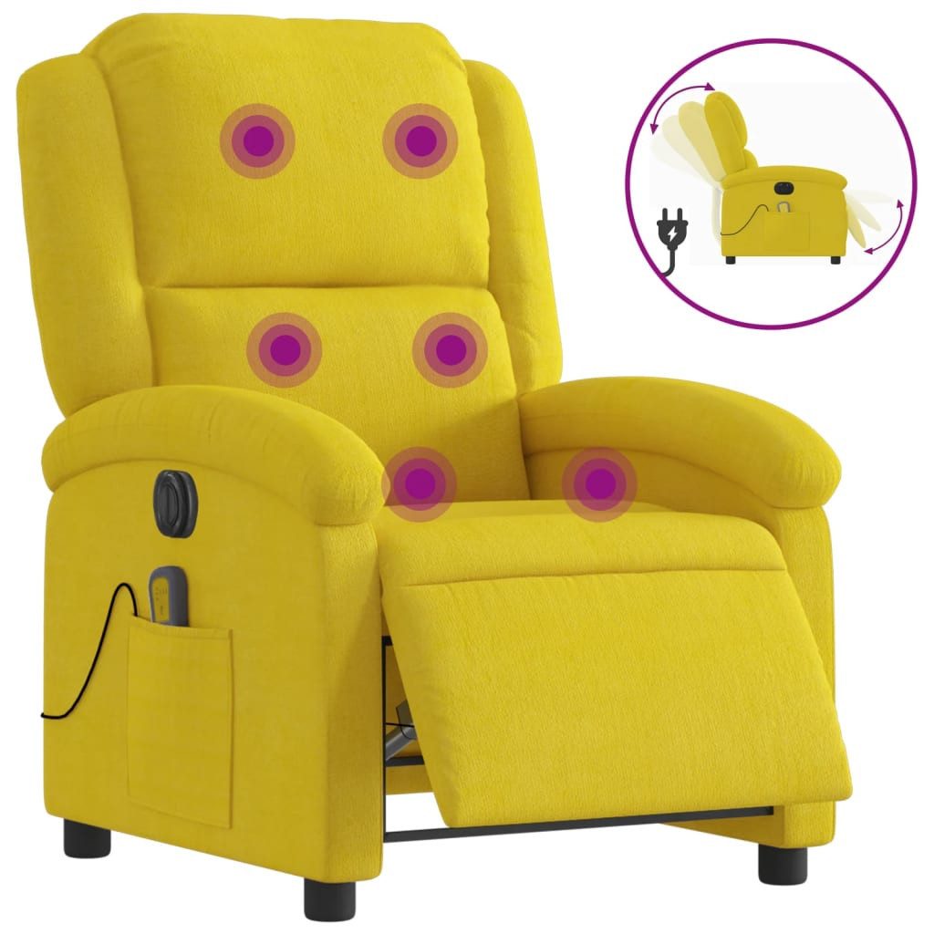 vidaXL Sessel Massagesessel Elektrisch Gelb Samt günstig online kaufen