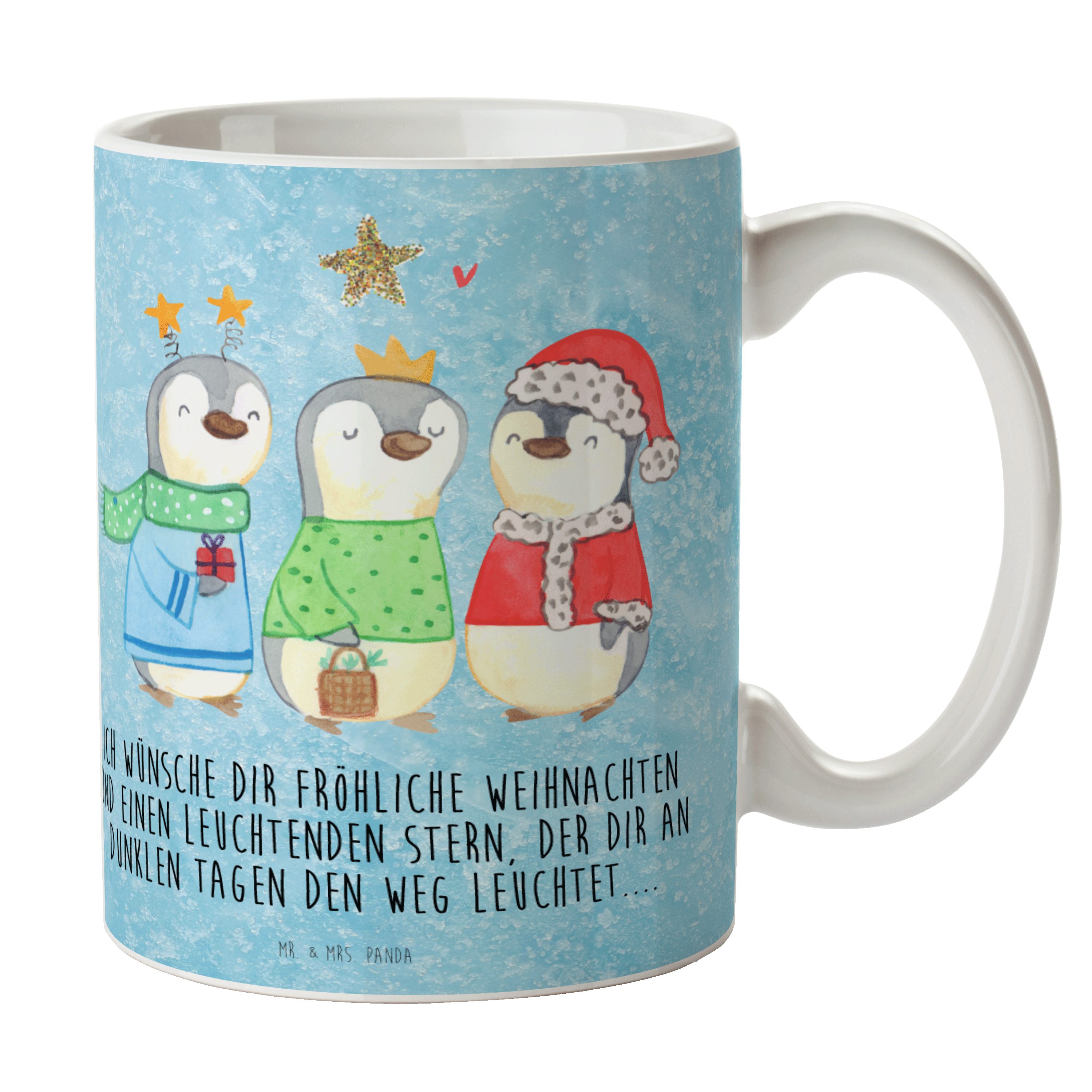 Mr. - drei Heilige Könige Tasse Panda Winterzeit Teebecher, - Geschenk, Keramik Mrs. & Heili, Eisblau